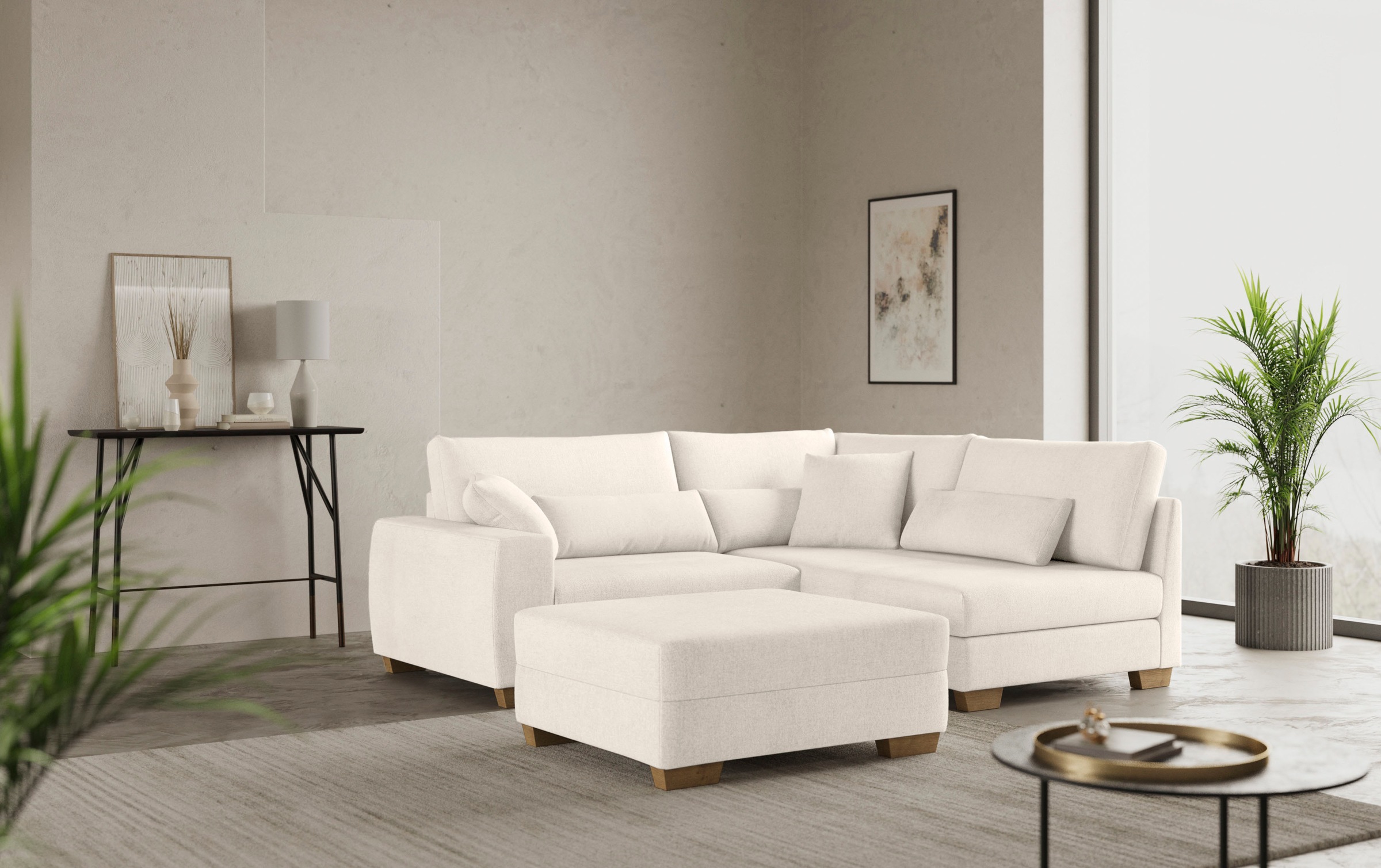 Mr. Couch Hocker »Helena«, Mit Federkern, wahlweise mit DuraSpring-Taschenfederkern
