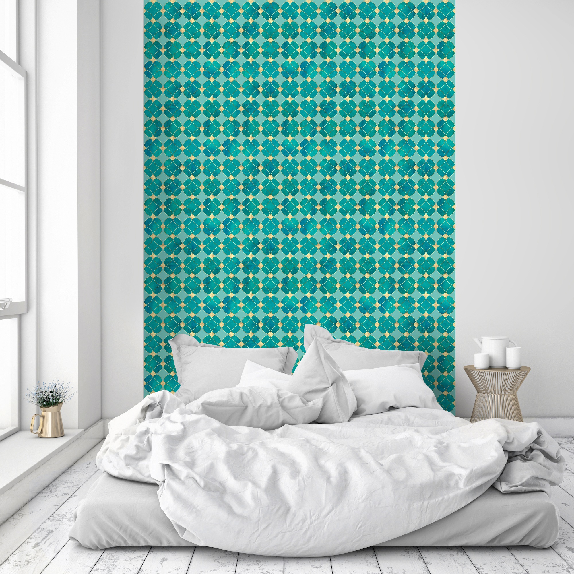 queence Vinyltapete »Alisa«, Farbverlauf-bedruckt-abstrakt, 90x250cm, selbstklebend, kinderleichte Anbringung, Sticker