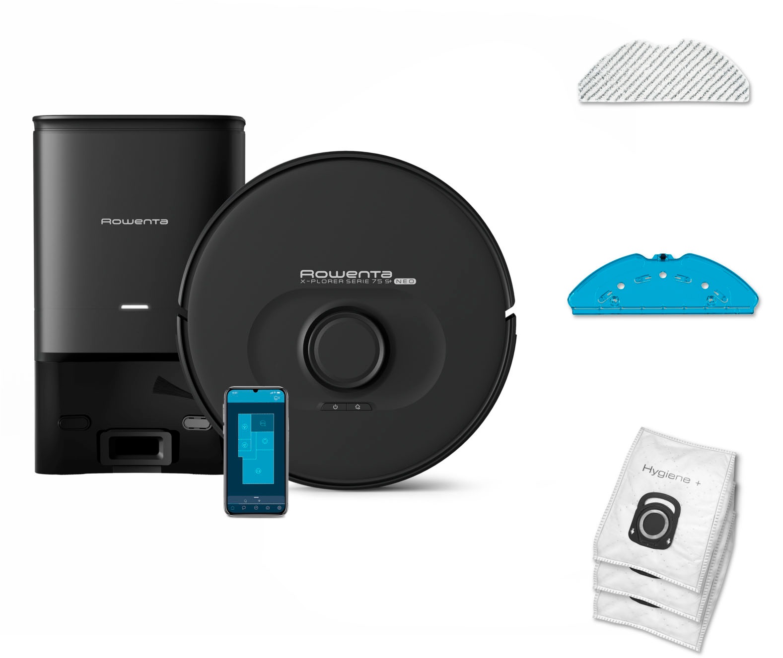 Rowenta Saugroboter »mit Wischfunktion und Absaugstation X-Plorer 75S+ Neo, günstig online kaufen