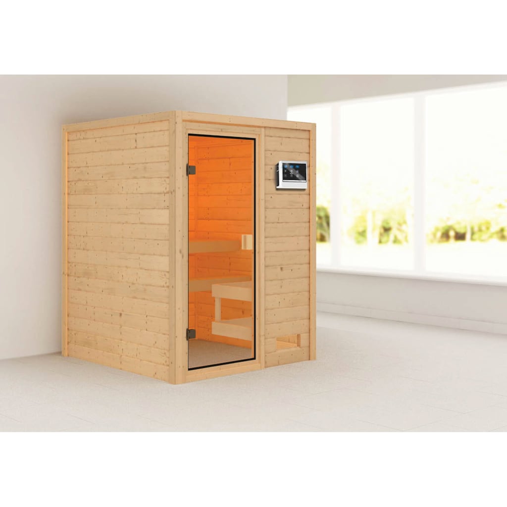 welltime Sauna »Sandy«, 3,6-kW-Plug & Play Ofen mit ext. Steuerung