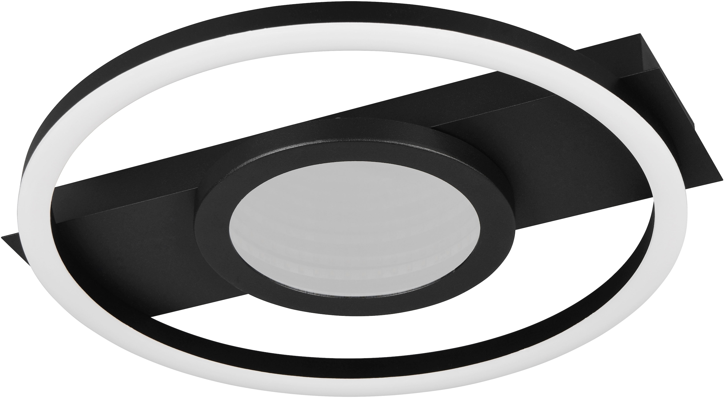REALITY Leuchten LED Deckenleuchte »WHEELER, LED Deckenlampe 16W 2000 Lumen 3000K warmweißes Licht«, 1 flammig, Leuchtmittel LED-Board | LED fest integriert, Lichteffekte mit Spiegelfolie, 35 x 33 cm, Wand- oder Deckenleuchte