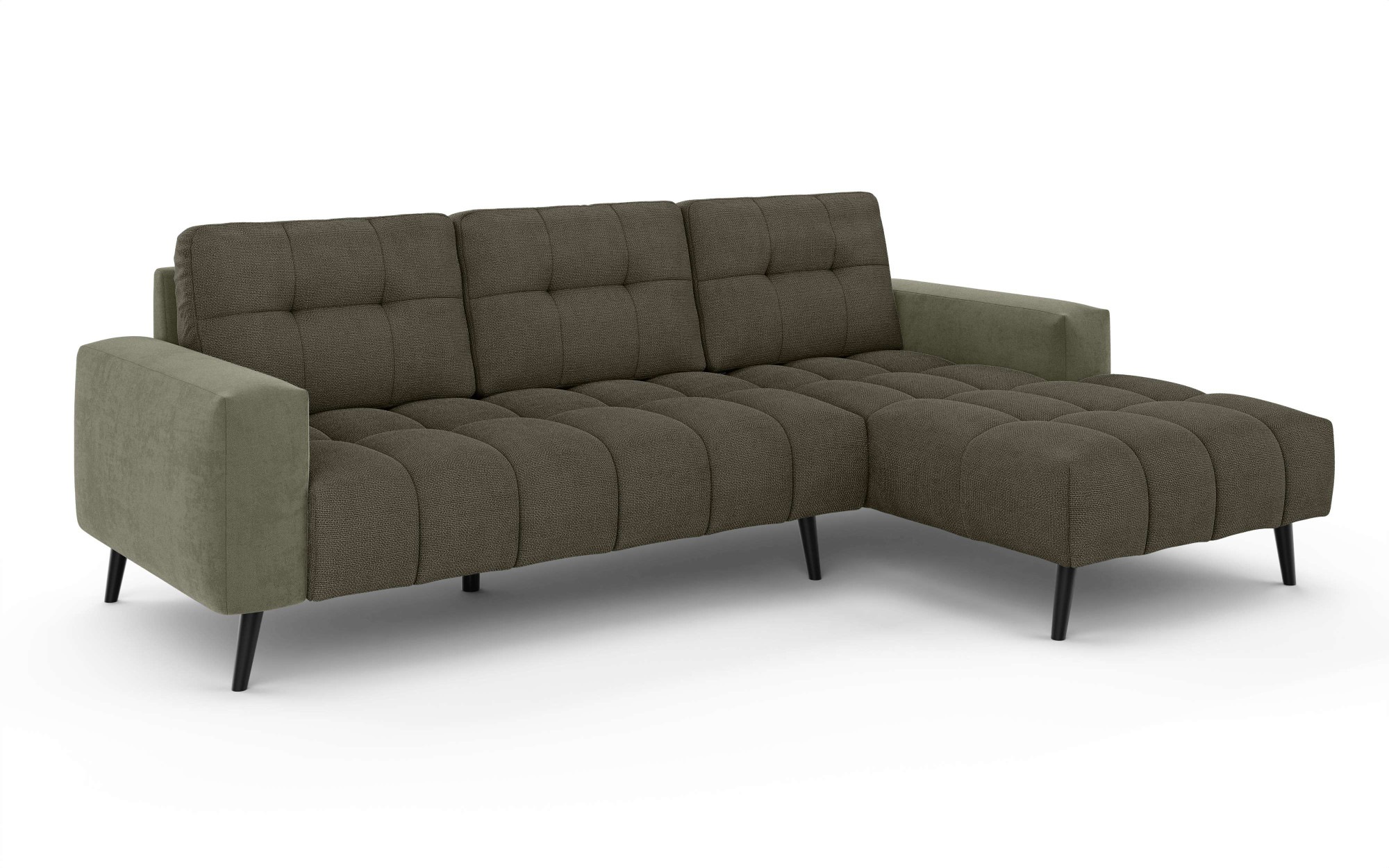 INOSIGN Ecksofa »SERINE mit Recamiere rechts/links bestellbar, Maße B/H/T 253/91/161 cm«, L-Form mit Wellenunterfederung, 3 Rückenkissen, ohne Bettfunktion