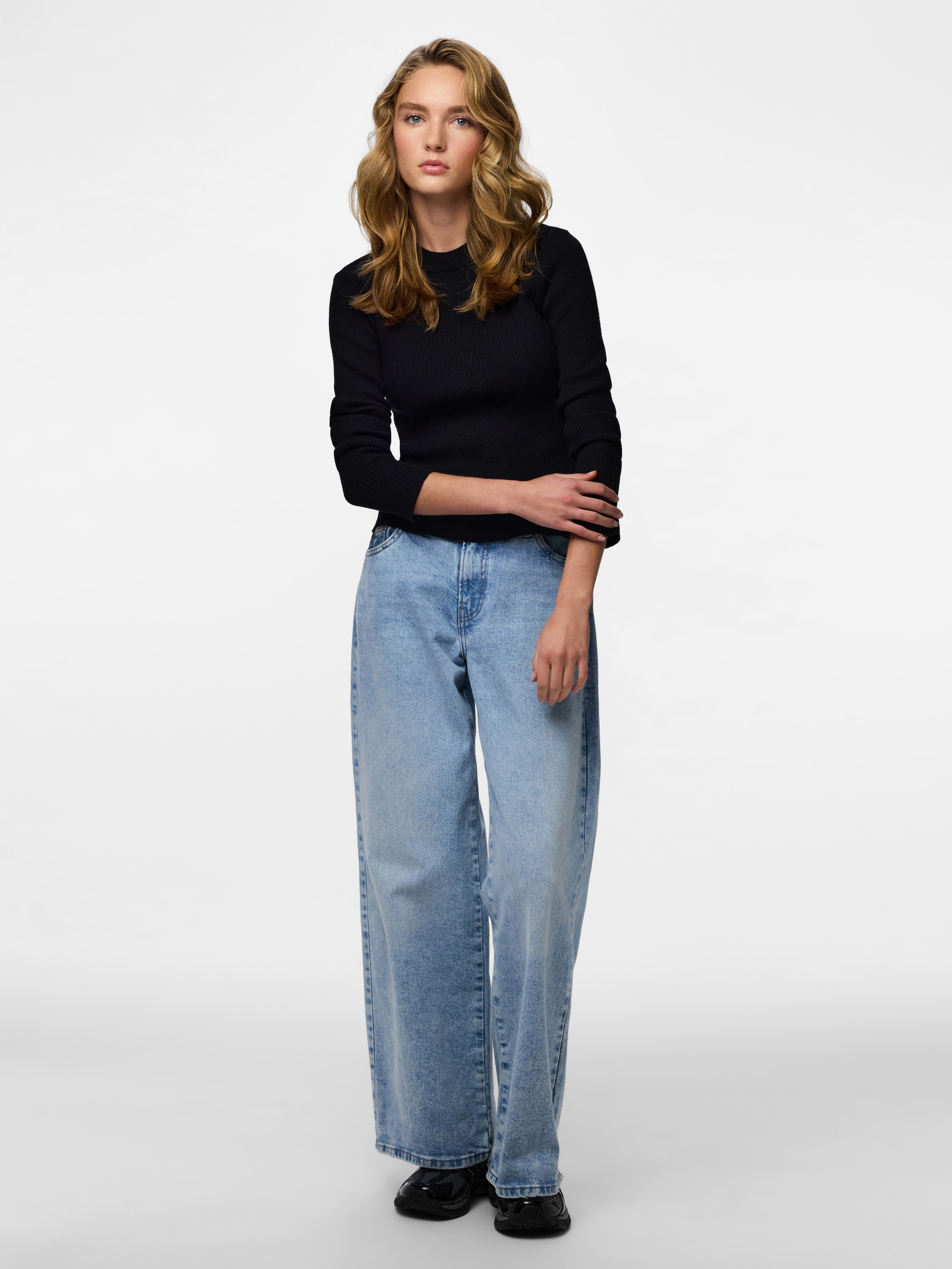 pieces Rundhalspullover »PCMIRA NEW LS O-NECK KNIT NOOS BC«