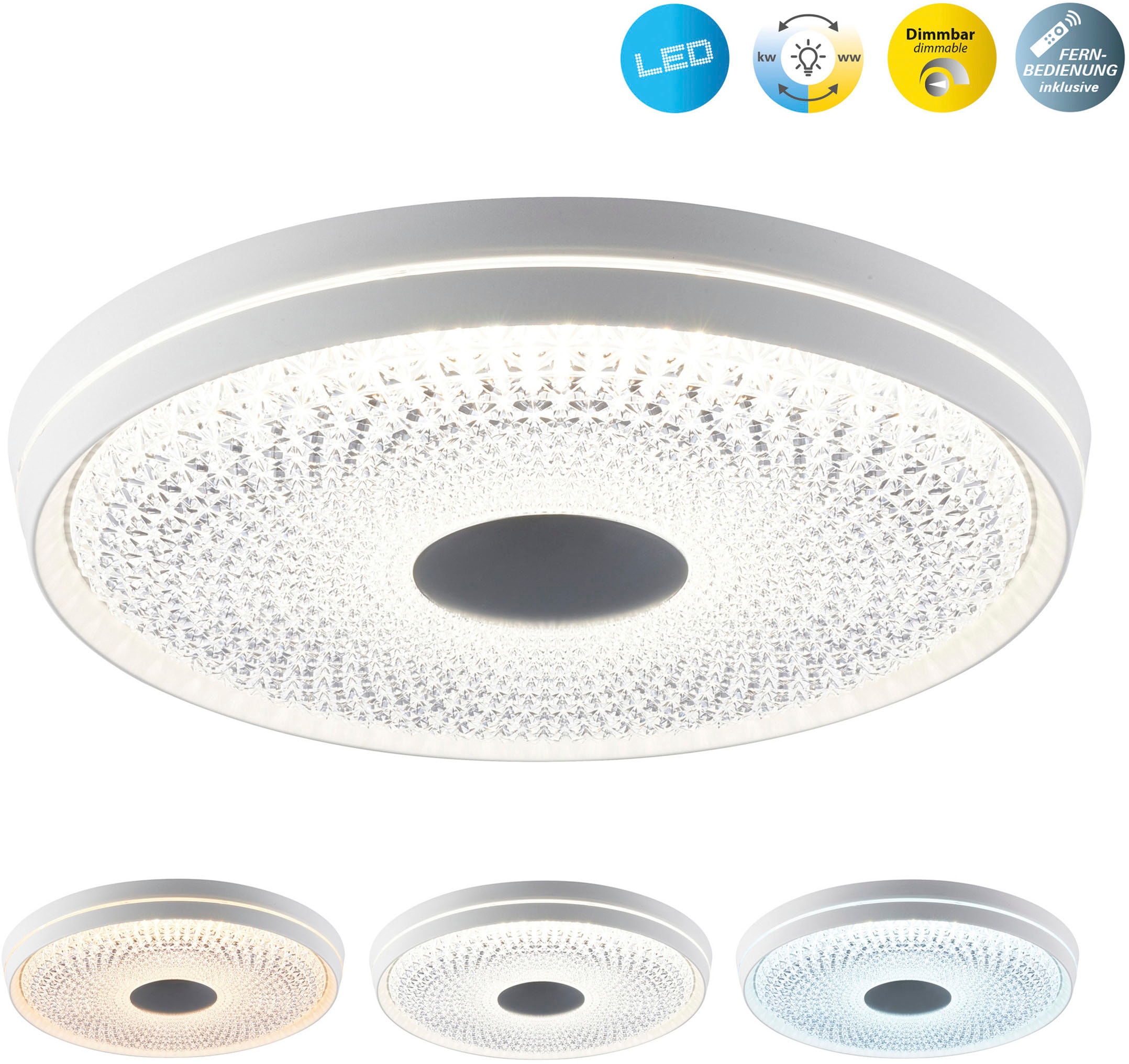 näve LED Deckenleuchte »Boise«, 1 flammig, dimmbar, CCT-Farbwechsel in 3-St günstig online kaufen