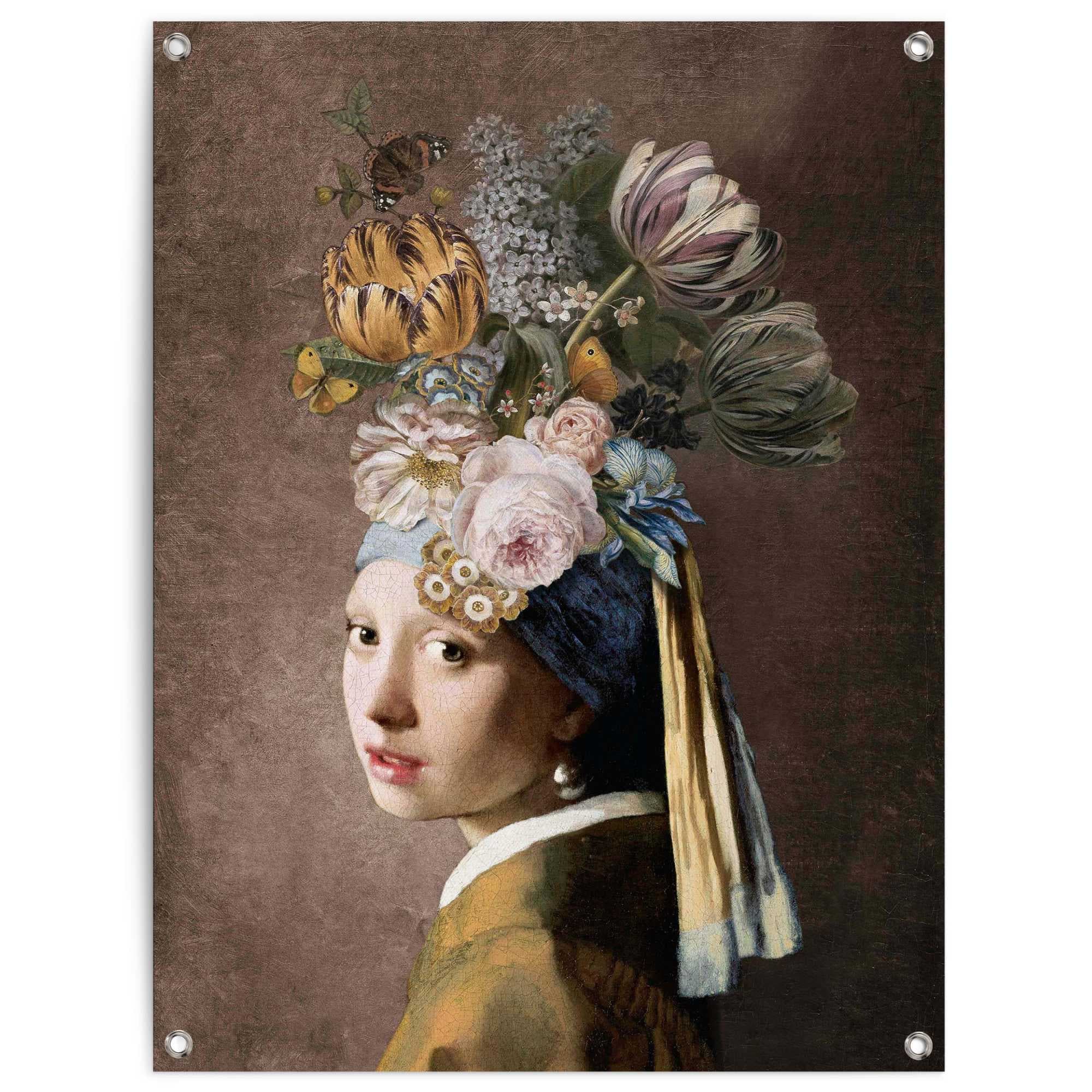 oder Outdoor Balkon Blumenmädchen kaufen für Perlenohrring«, mit Reinders! Garten dem Poster Rechnung »Vermeer auf