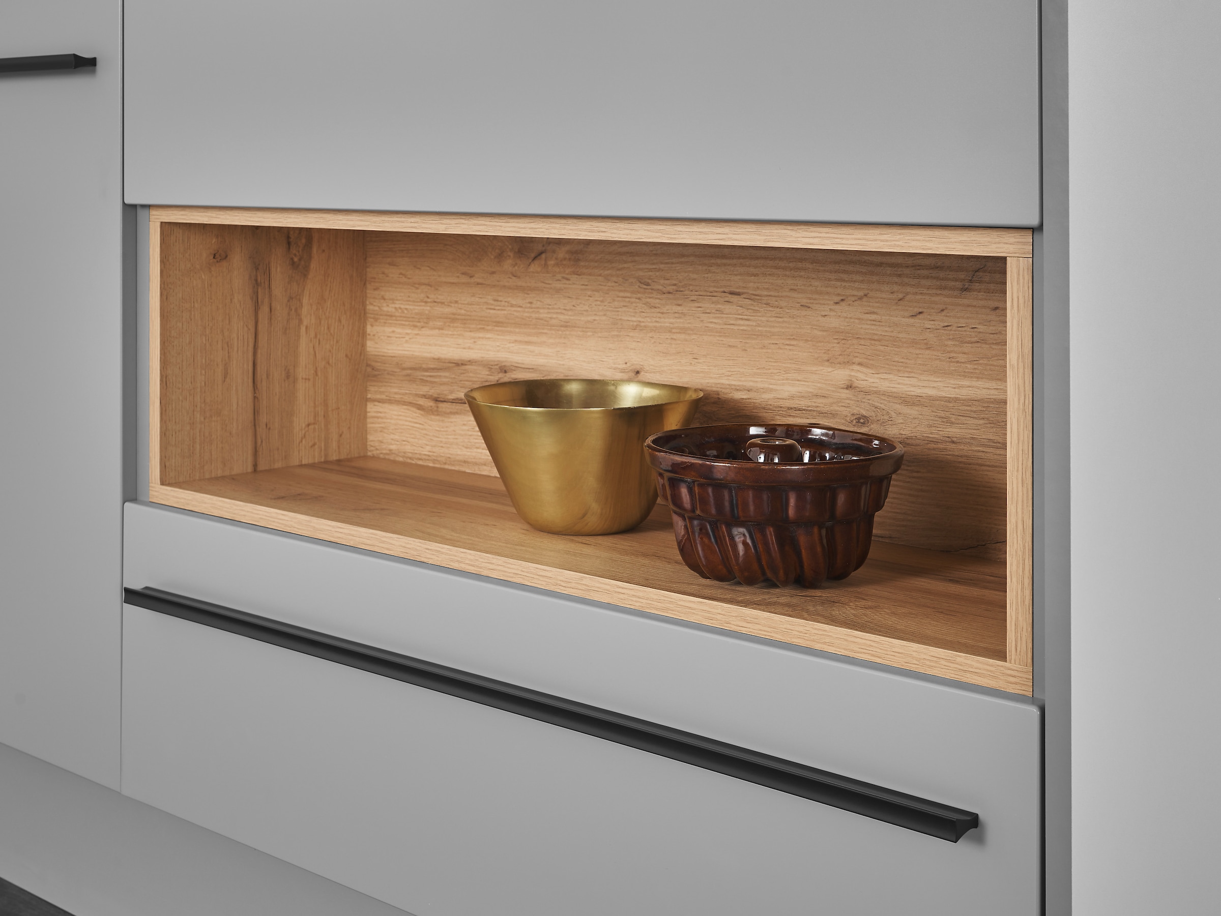 BASIC by Balculina Kücheninsel »Denver, Kochinsel + Küchenregal BxHxT 145 x 90 x 90/BxHxT 90x22x21«, Breite 145 cm, mit Tür, Schubkasten, Klappe und offenem Fach