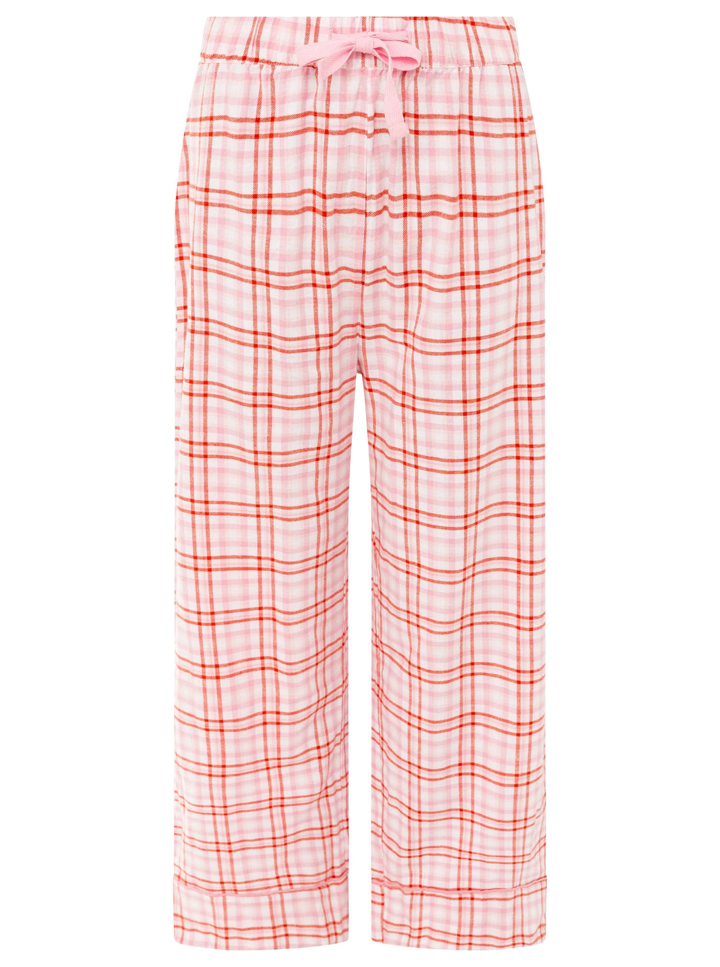 Zwillingsherz Pyjama »Bonjour Amour« 2 Longsleeve mit Schriftzug und langer, karierter Hose