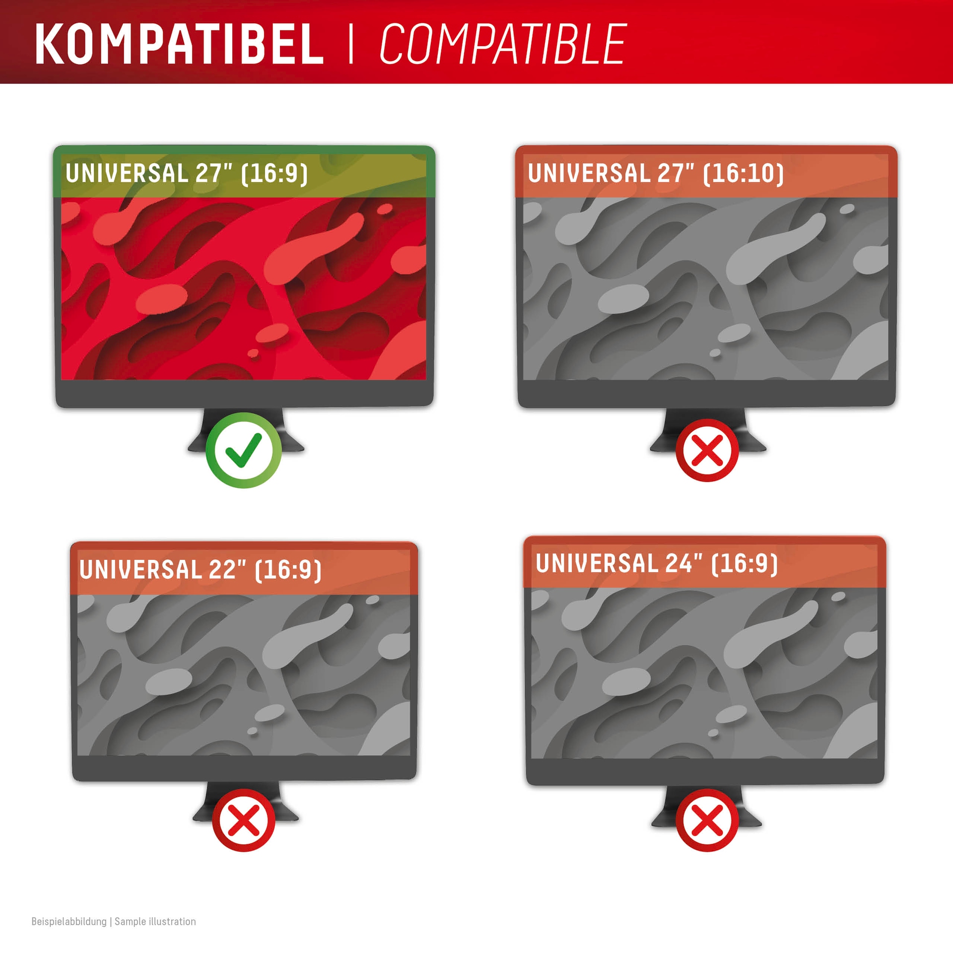 Displex Displayschutzfolie »Privacy Safe Blickschutzfilter« für Universell für Monitore mit  27 (16:9) Blickschutzfolie, Schutzfolie, Bildschirmschutz, kratz- & stoßfest