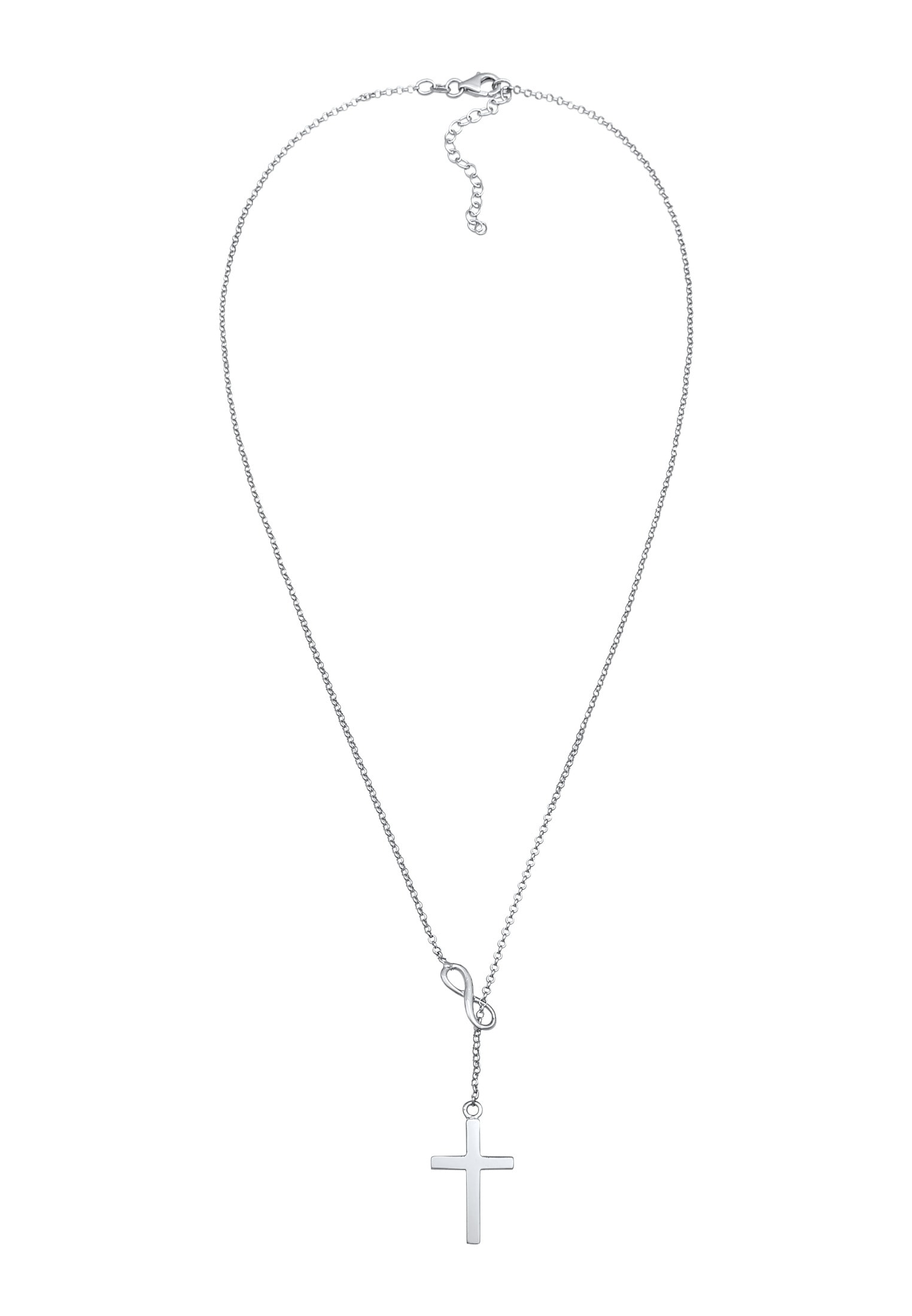 Elli Collierkettchen »Y-Kette mit Kreuz und Infinity Symbol 925 Silber«