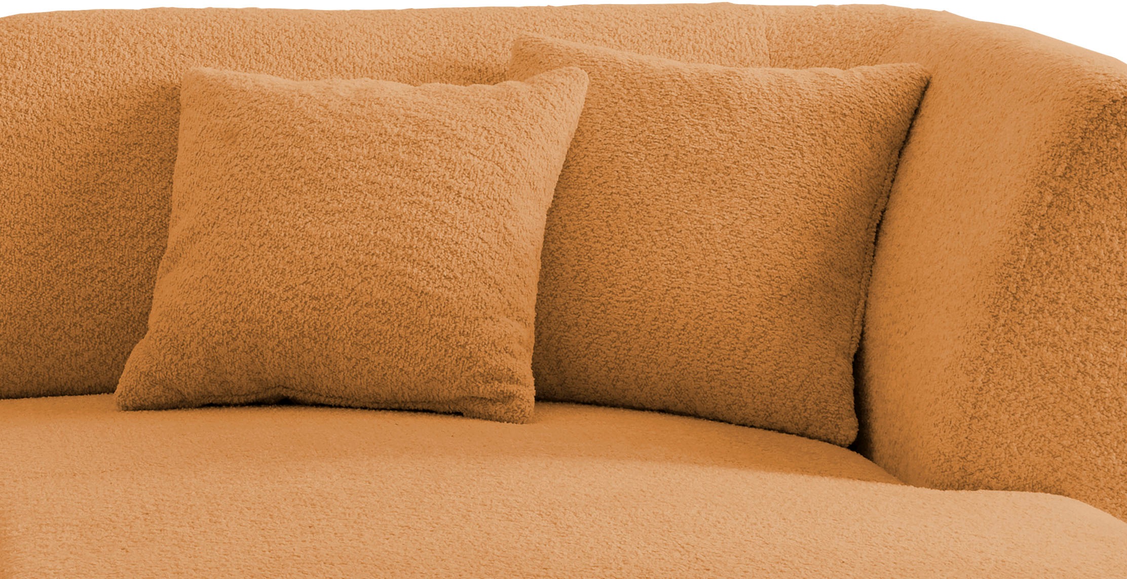 INOSIGN Ecksofa »Colori Polstermöbel mit zeitlos eleganter Rückenführung. L-Form«, Holzfußfarbe wählbar, inkl. 4x Zierkissen