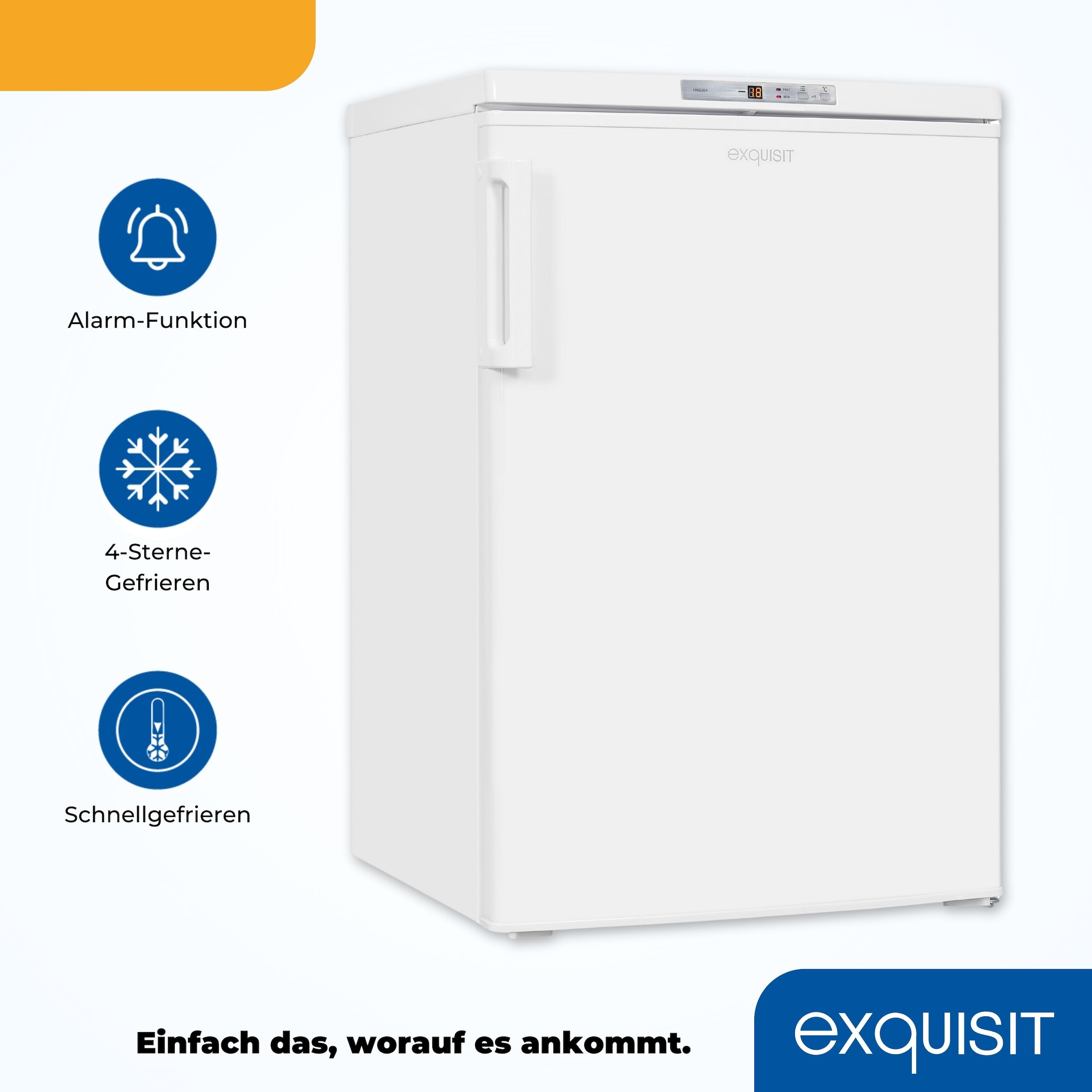 exquisit Gefrierschrank »GS80-HE-040E weiss«, 85,5 cm hoch, 55 cm breit, 91 L Volumen, 4 Sterne Gefrieren