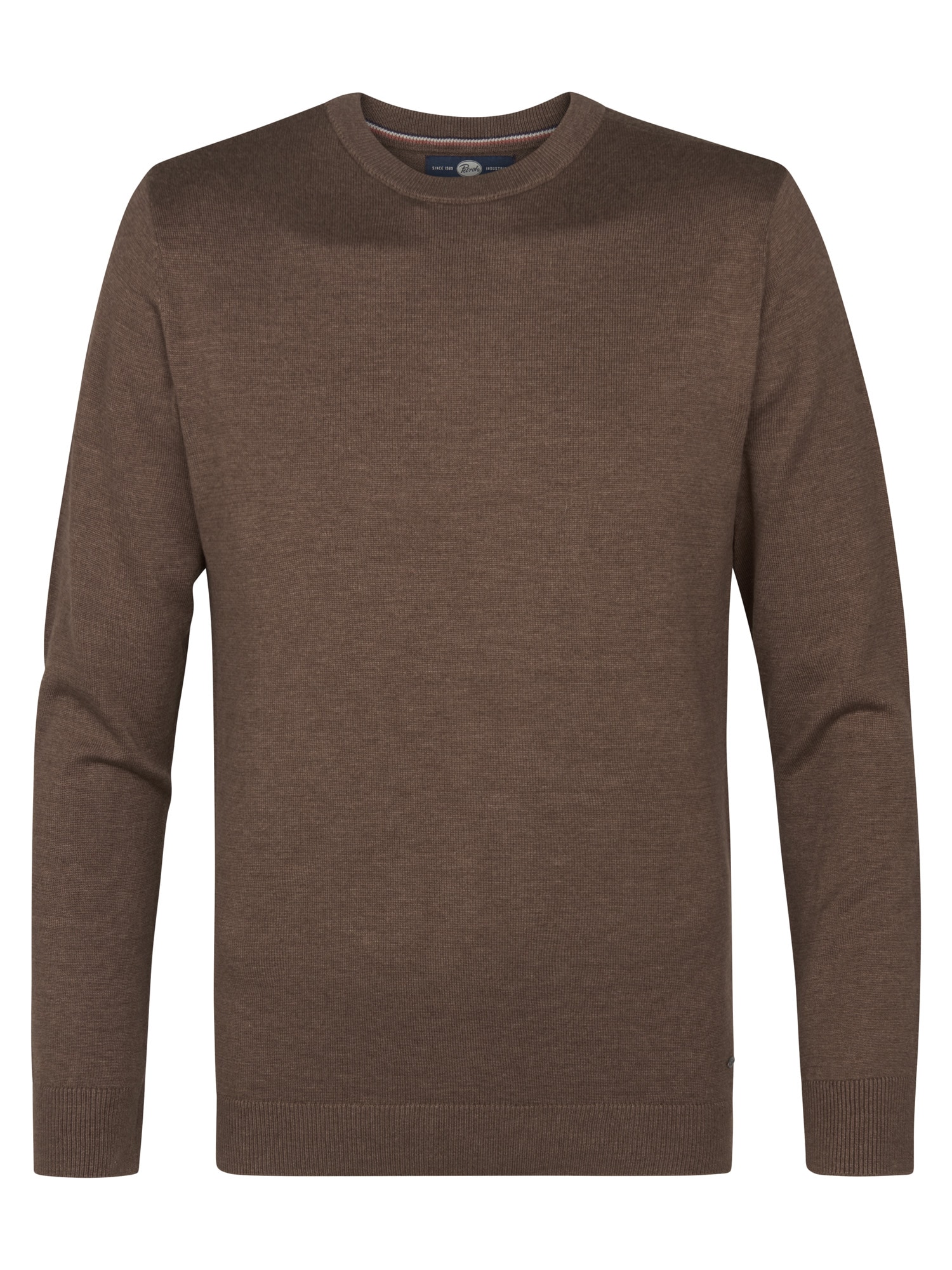 Petrol Industries Rundhalspullover Materialmix mit Baumwollanteil