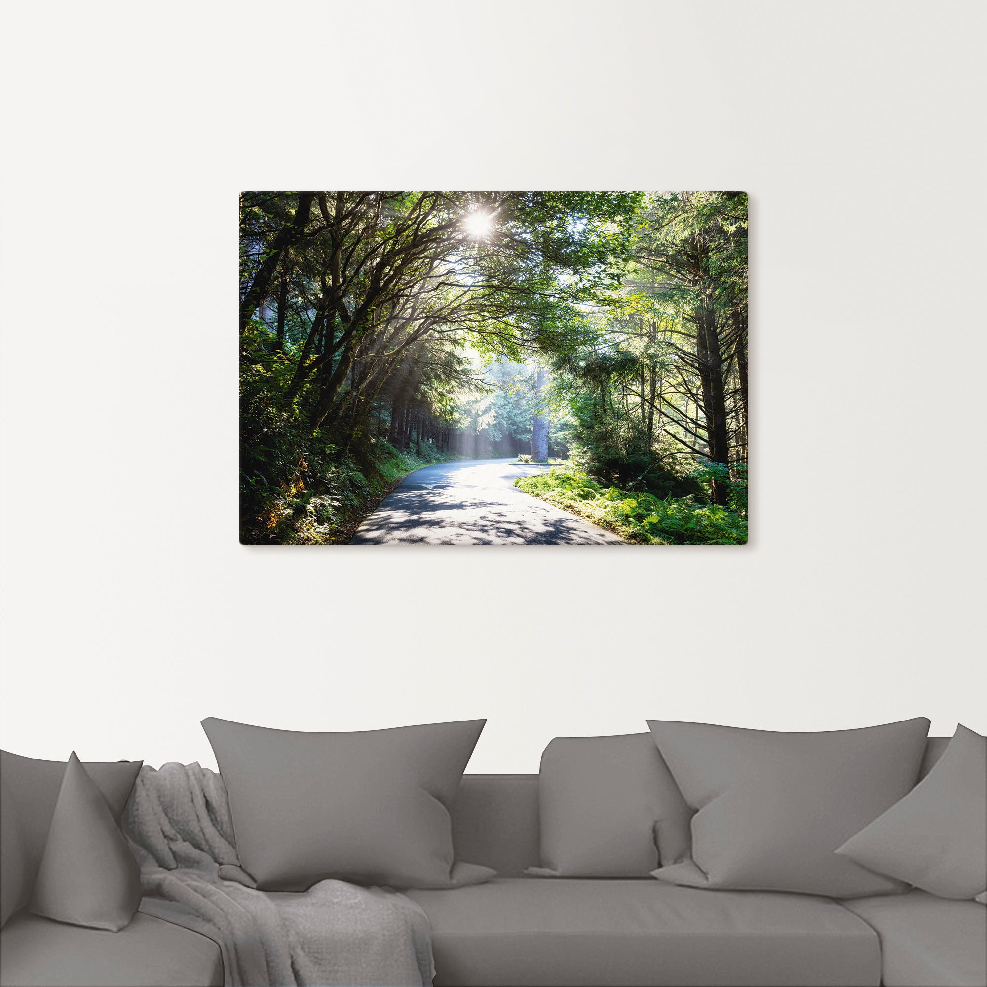 Artland Wandbild »Sonniger Wald«, Baumbilder, (1 St.), als Alubild, Outdoor günstig online kaufen