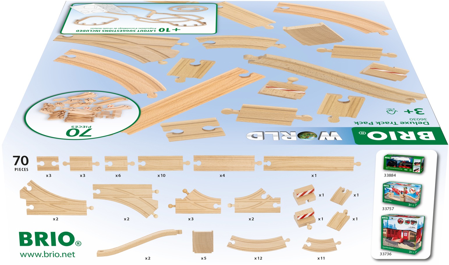 BRIO® Gleise-Set »BRIO® WORLD, Schienensortiment Deluxe«, (Set), Made in Europe; FSC® - schützt Wald - weltweit