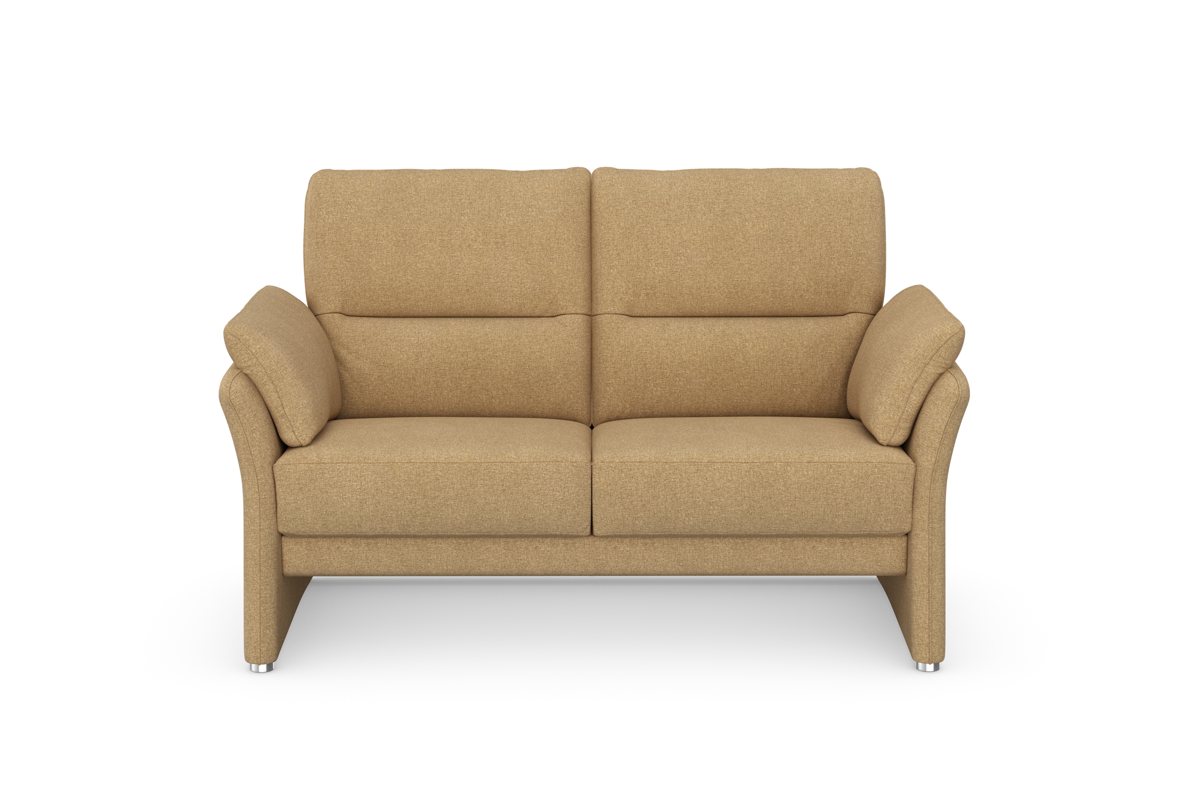 DOMO collection 2-Sitzer »Pina, schmale Armlehnen, mit Federkern, kompakt & elegant«, Hoher Sitzkomfort, Feinstruktur, beige, Breite 159 cm