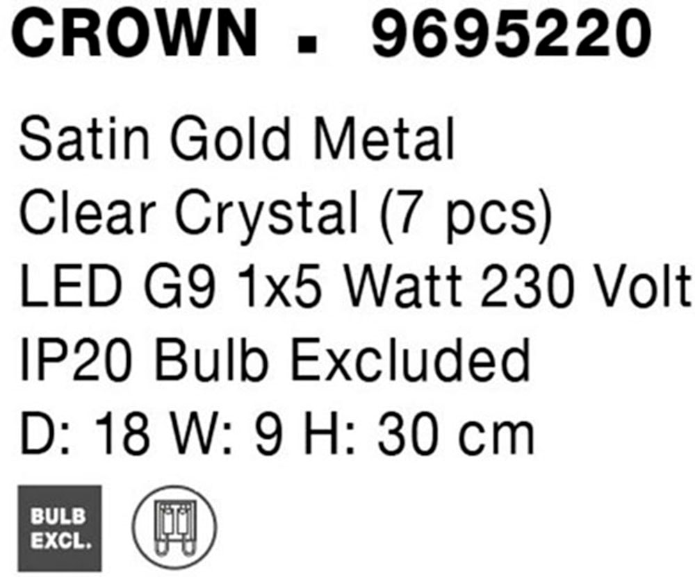 Nova Luce Wandleuchte »CROWN« G9 1 Stk. Ohne Beleuchtung