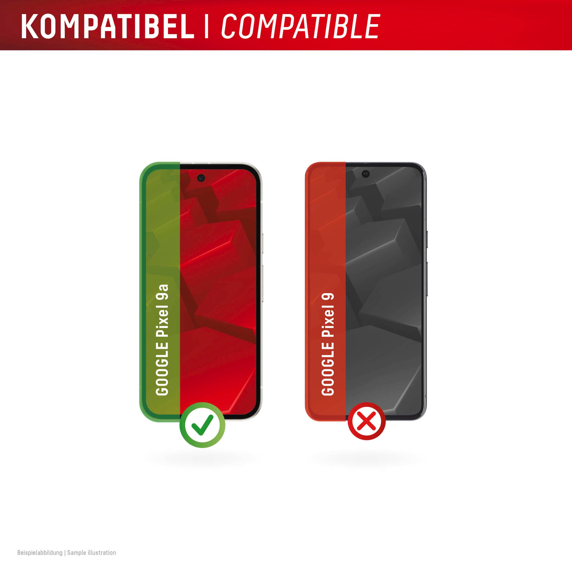 Displex Displayschutzglas »Real Glass Screen Protector inklusive Case« für Google Pixel 9a Displayschutzfolie, Schutzfolie, Bildschirmschutz, kratz- & stoßfest