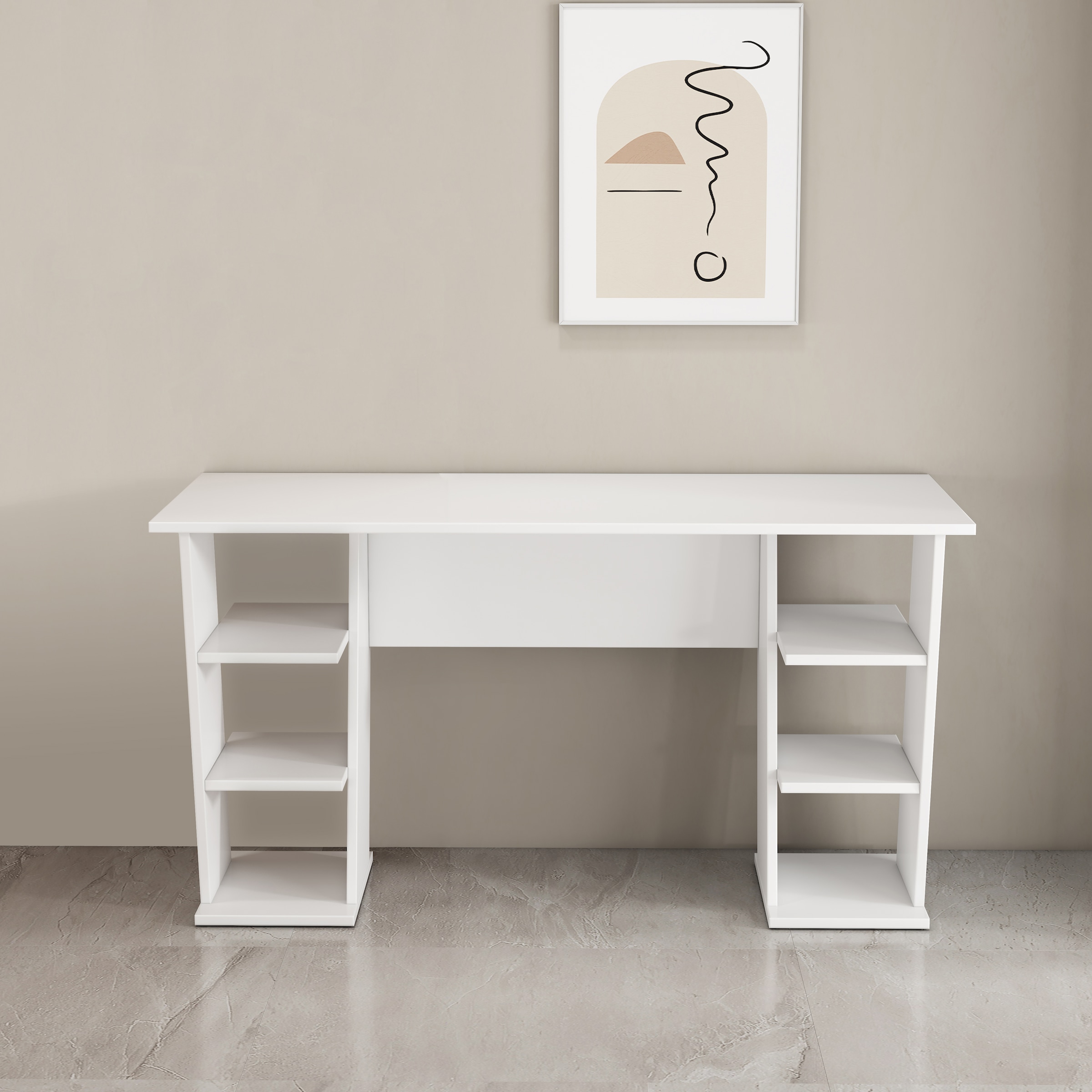 OTTO home Schreibtisch »Ezzell« Set,  Regalschreibtisch mit Ablagen, modernes Design, Breite 137 cm