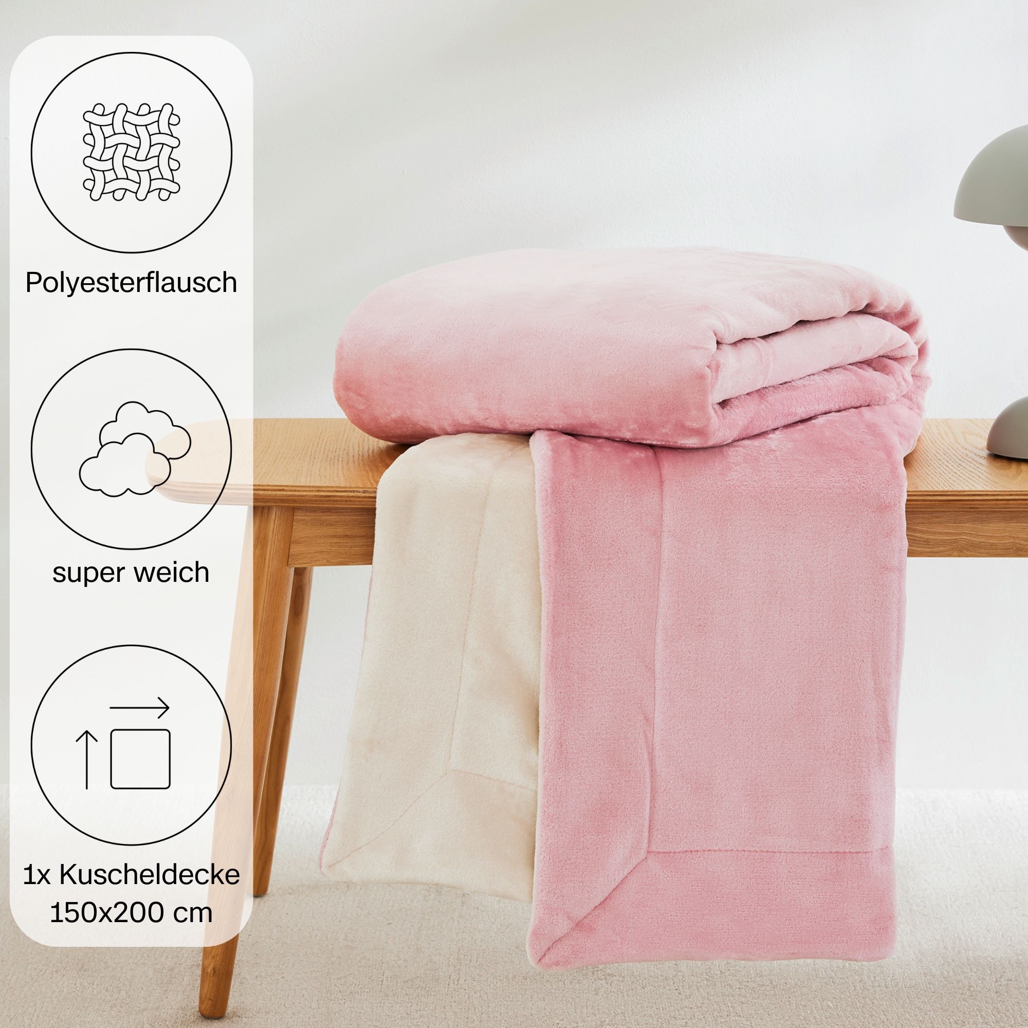 s.Oliver Wohndecke »Doublesoft, Kuscheldecke, Deal, Kissen geschenkt!«, Kuscheldecke, mit GRATIS-Zugabe: 2x Kissenhülle, mit Reißverschluss