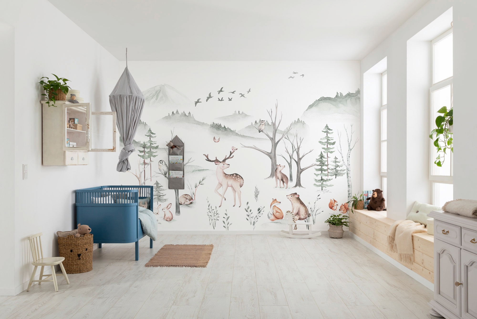 Komar Vliestapete »Digitaldruck Vlies - Cozy Woods - Größe 400 x 280 cm«, bedruckt, Kinderzimmer