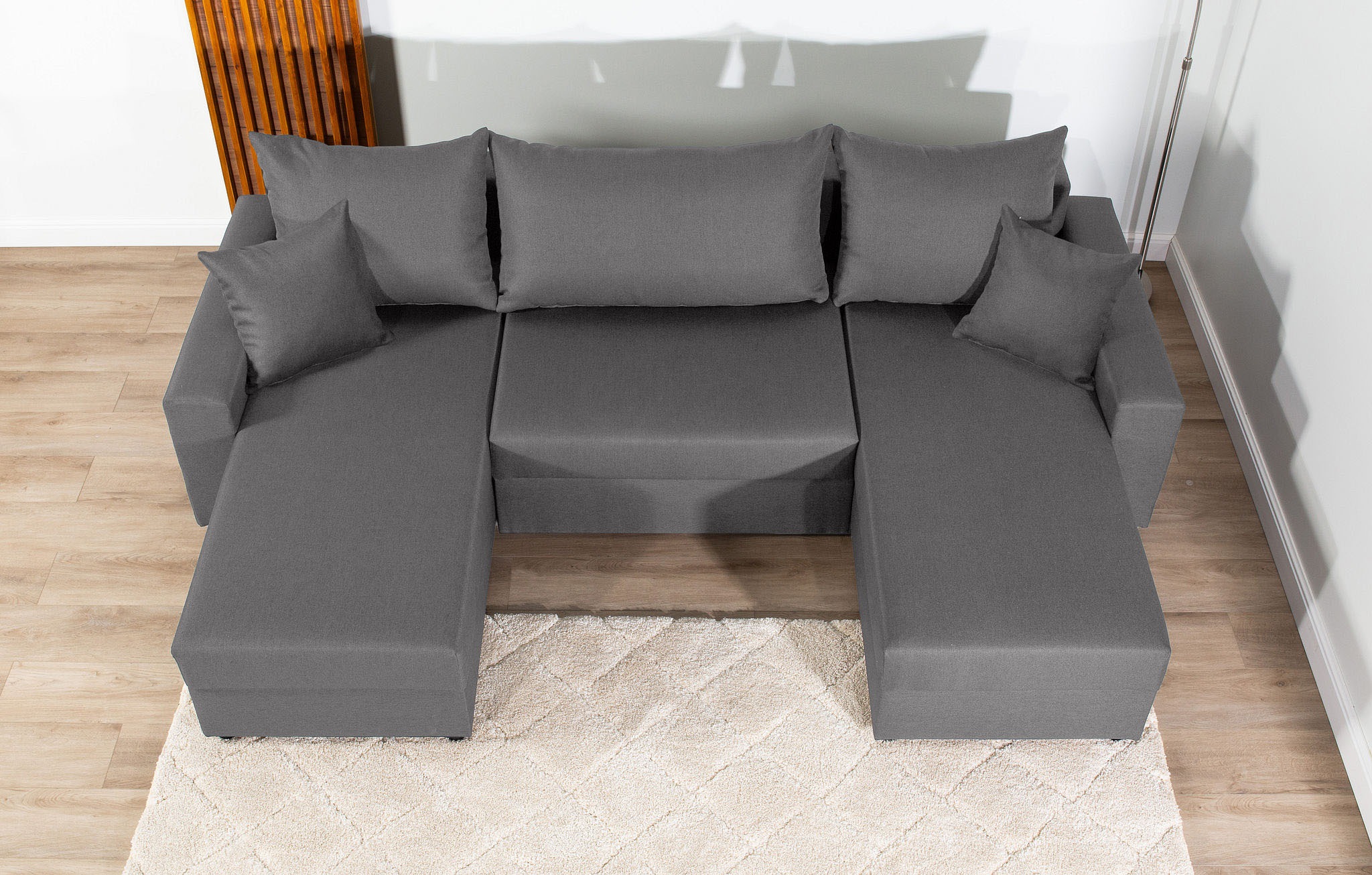COLLECTION AB Wohnlandschaft »Pico U-Form, Breite 252, mit Armlehne Schlaffunktion, Bettkasten«, Wohnlandschaft,2 X Ottomane,Polyätherschaum Polsterung