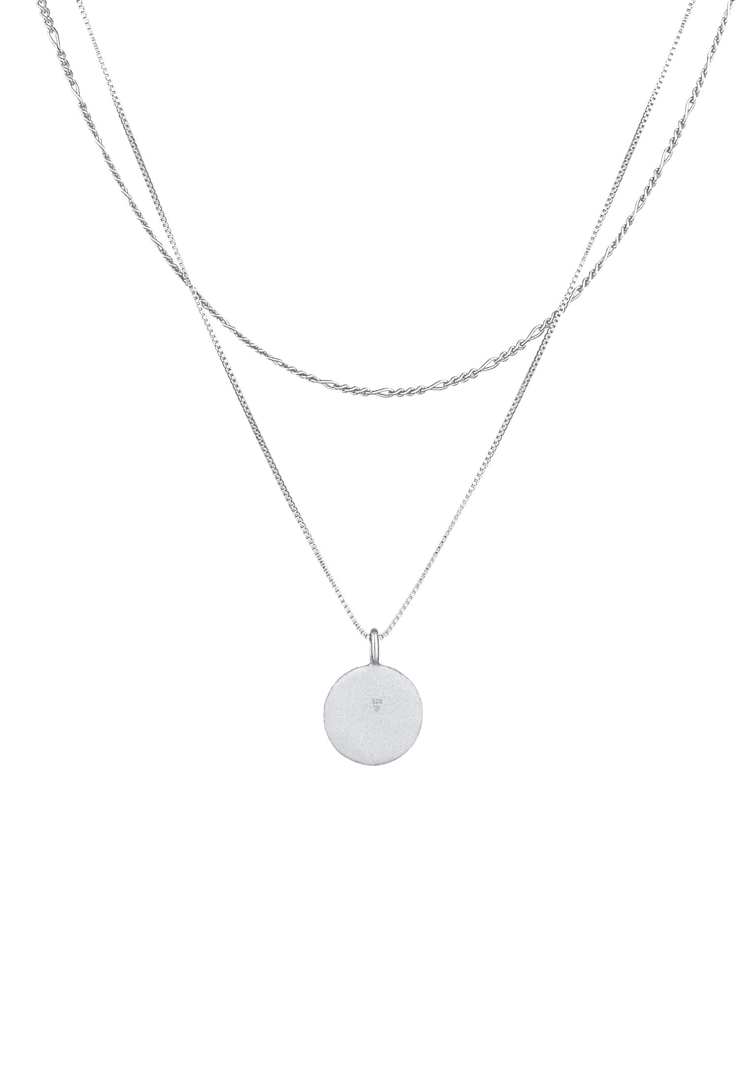 Kuzzoi Kette mit Anhänger »Herren Layer Figaro Venezianer Plättchen 925 Silber«