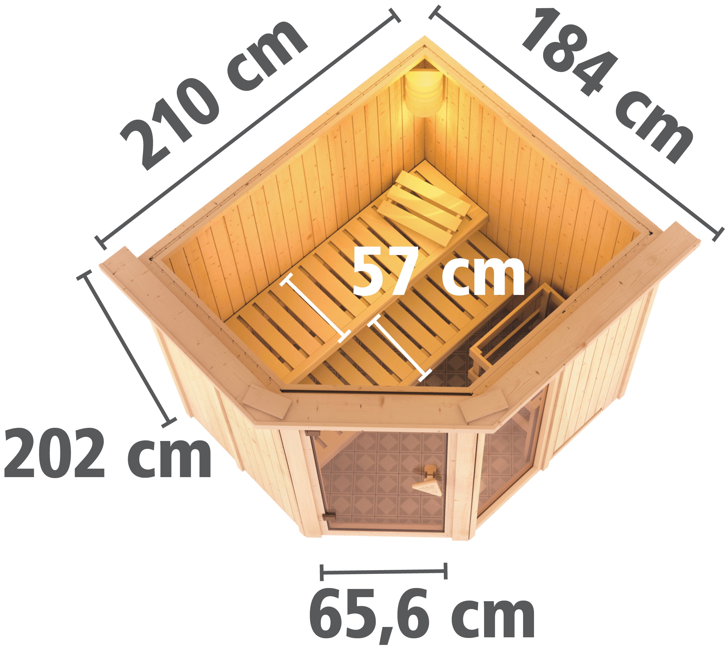 Karibu Sauna »Frigga 2« Set,  Ofen 9 kW Bio externe Strg easy