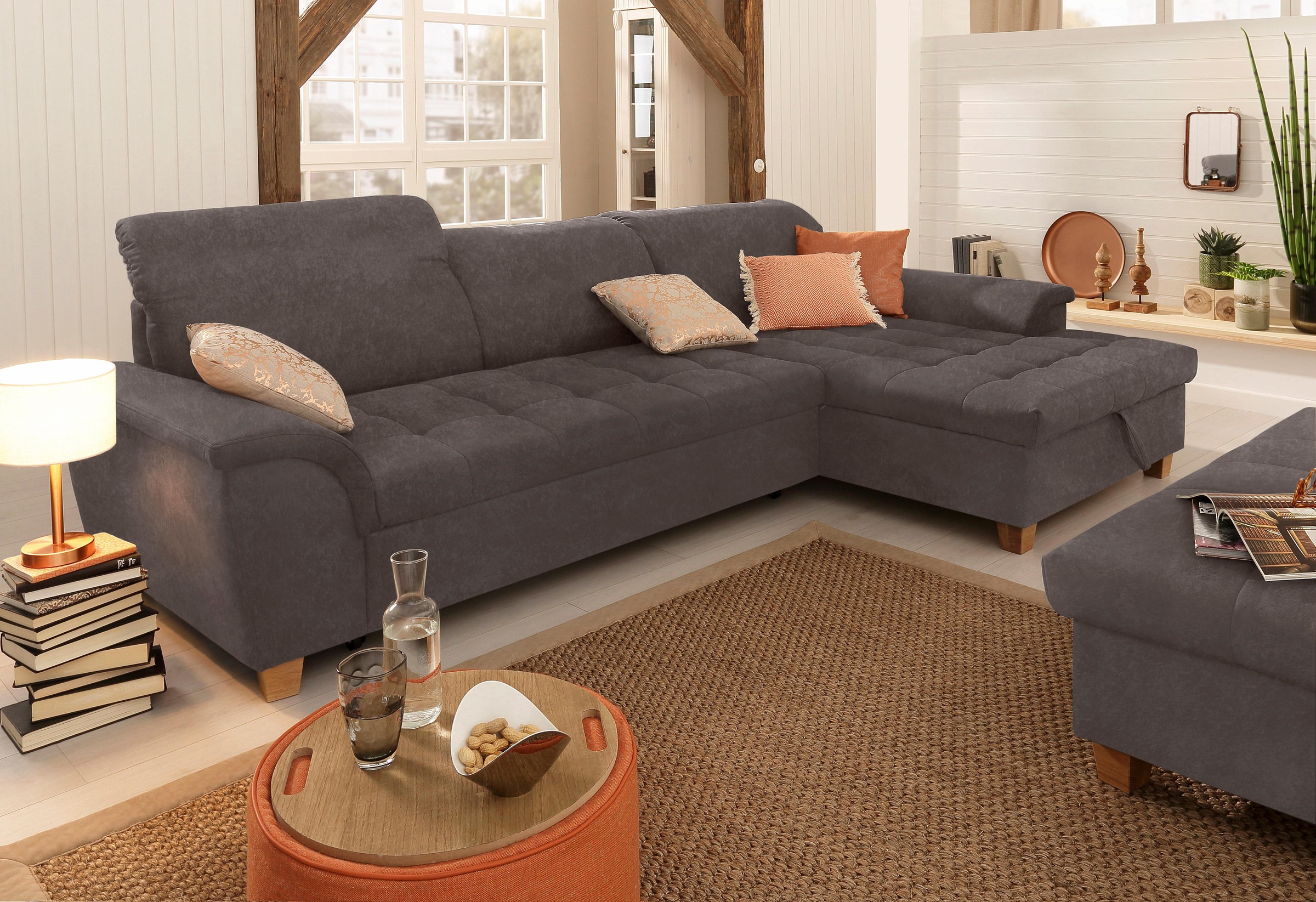 Home affaire Ecksofa »Lyla fester Sitzkomfort, bequeme Armlehnen, Breite 27 günstig online kaufen