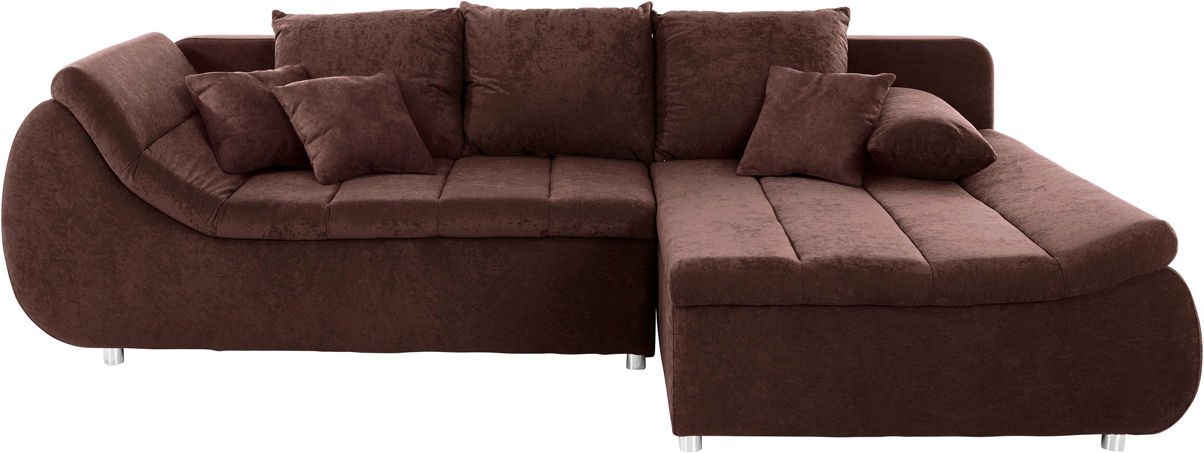 INOSIGN Ecksofa »Imola, elegant und modern, aktuelle Steppung im Sitz, bequem, L-Form«, frei im Raum stellbar, wahlweise mit Bettfunktion und Bettkasten