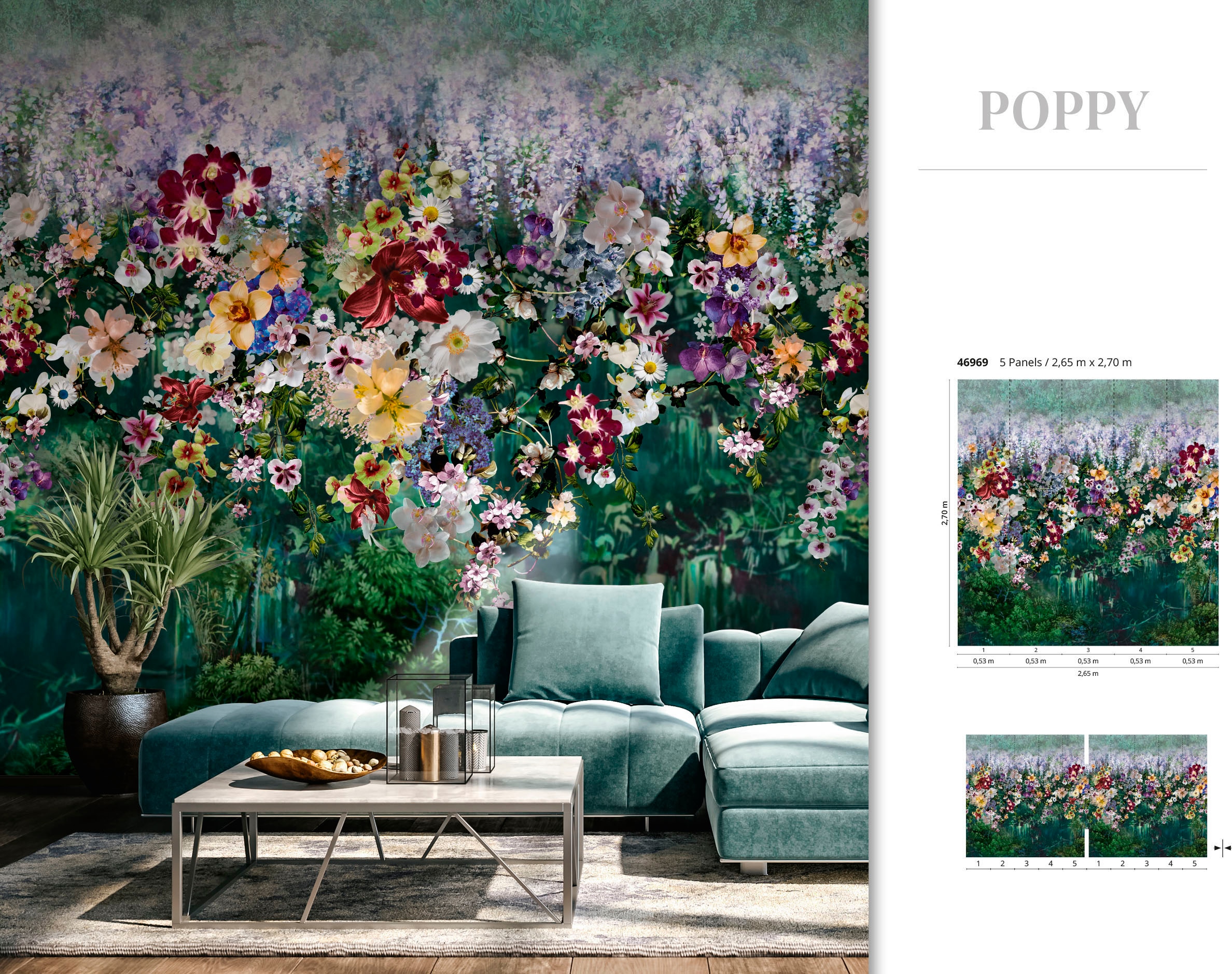 Marburg Fototapete »Poppy«, matt, moderne Tapete für Wohnzimmer Schlafzimmer Küche