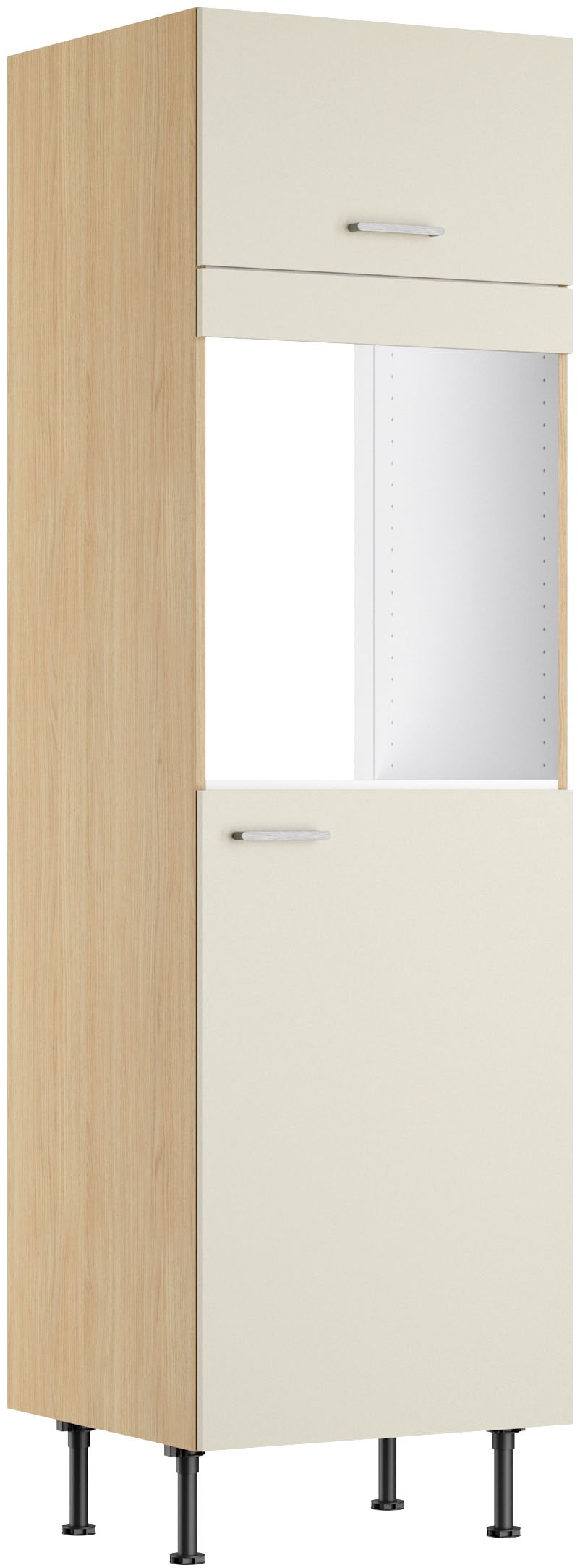 KOCHSTATION Backofenumbauschrank »KS-Lucy« Breite 60 cm, mit 1 Tür, 1 Klappe, Soft-Close, höhenverstellbare Füße