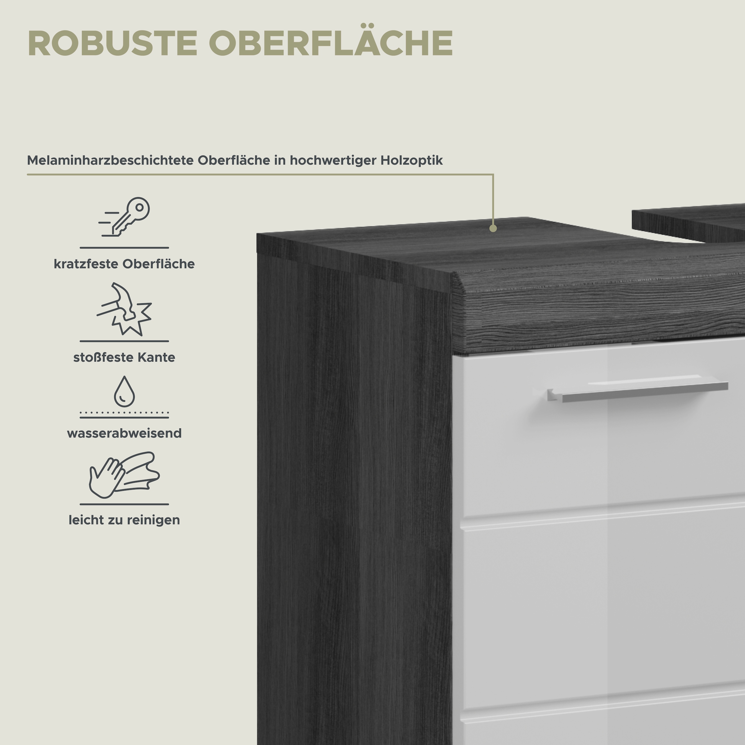 INOSIGN Badmöbel-Set »Siena, 5 teilig, bestehend aus:«, (Set, 5 St.), Hochschrank, WBU, Spiegelschrank, Unterschrank, Hängeschrank