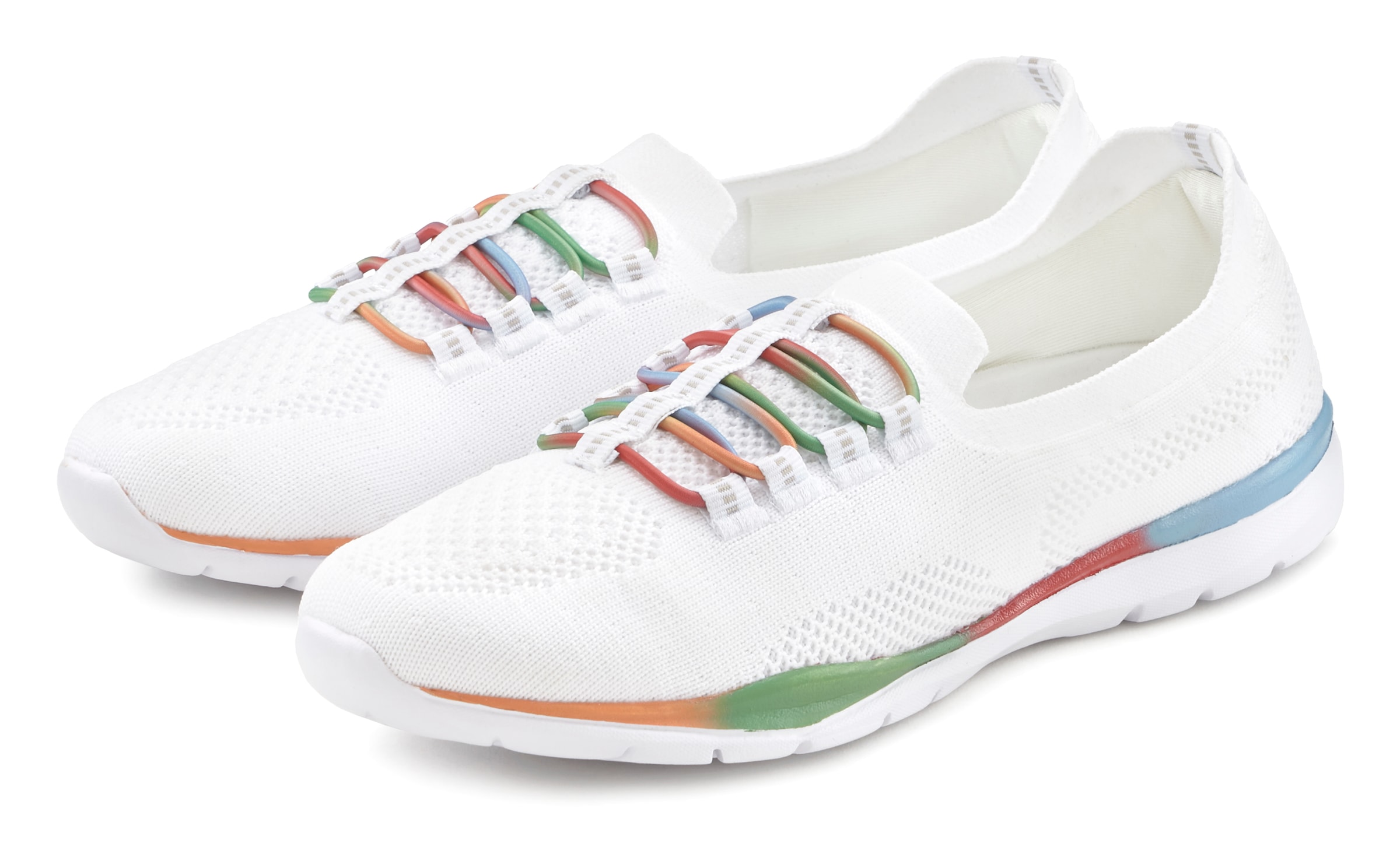 LASCANA Sneaker »Slipper, Halbschuh, leichtes Meshmaterial«, zum Reinschlüpfen mit elastischen Schnürbändern VEGAN