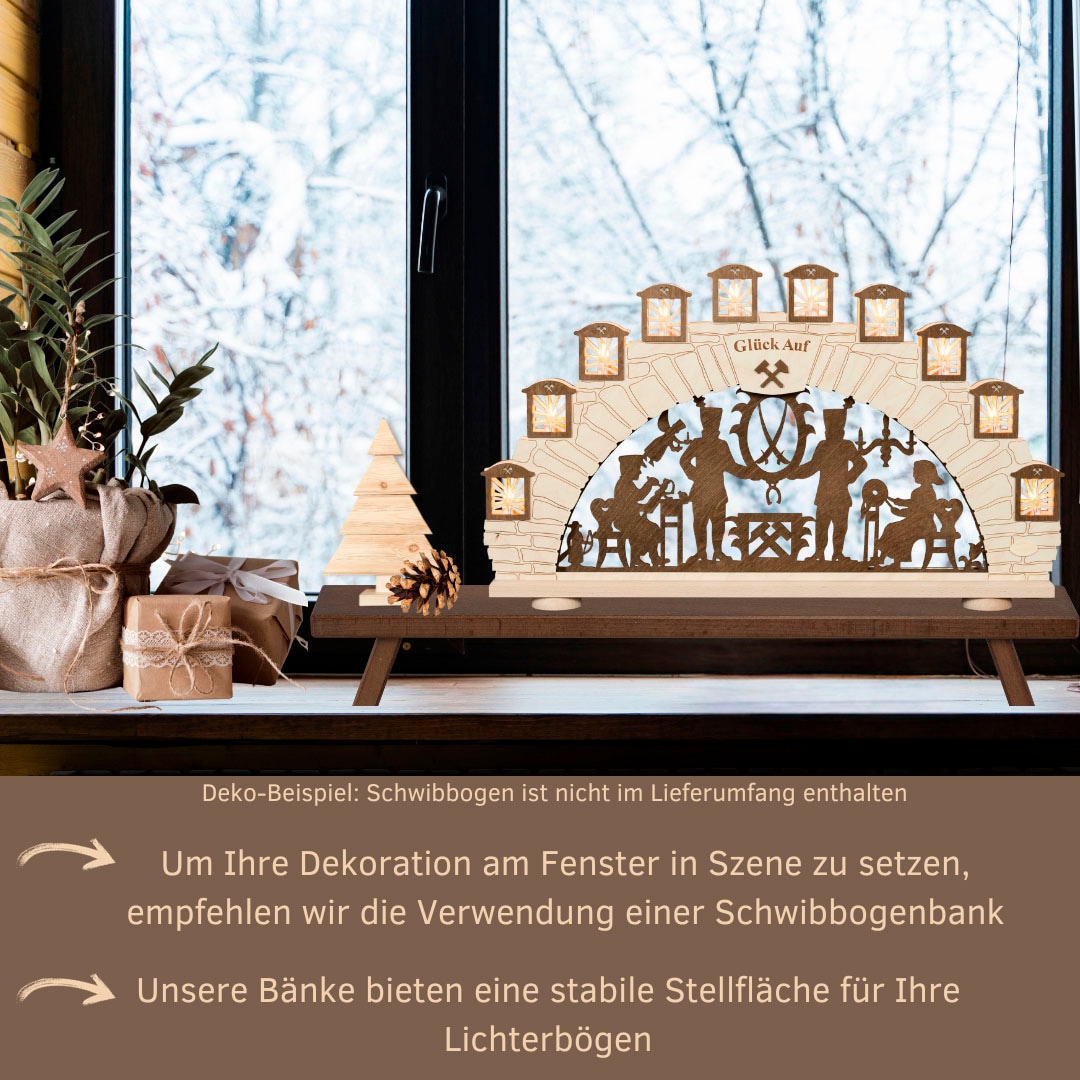 Weigla Schwibbogen-Fensterbank »Weihnachtsdeko«, aus Buchenholz, Tiefe ca. 7,5 cm
