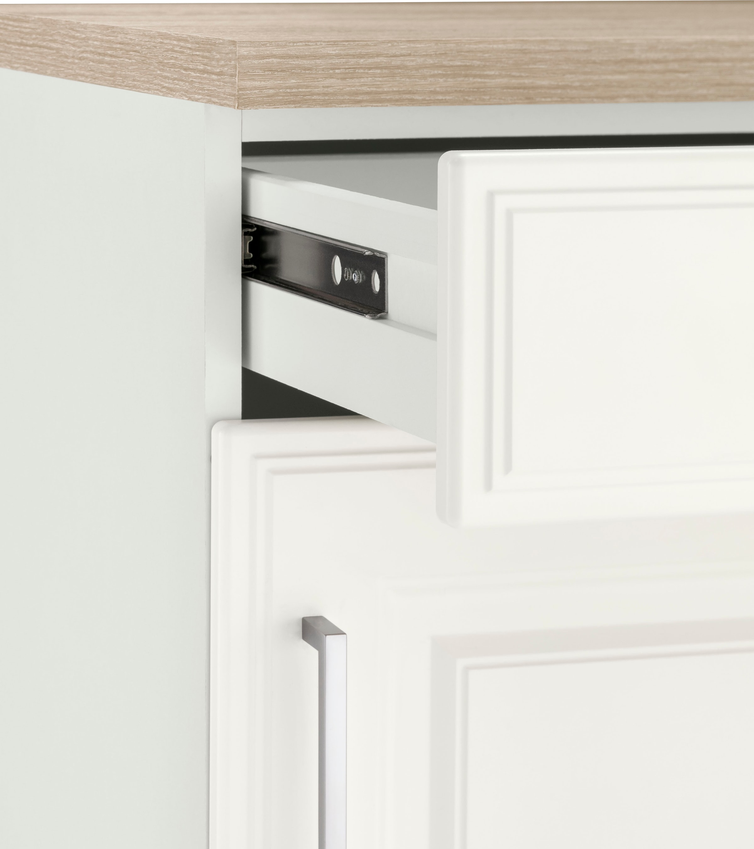 HELD MÖBEL Küchenzeile »Stockholm«, Breite 210 cm, mit hochwertigen MDF Fronten im Landhaus-Stil