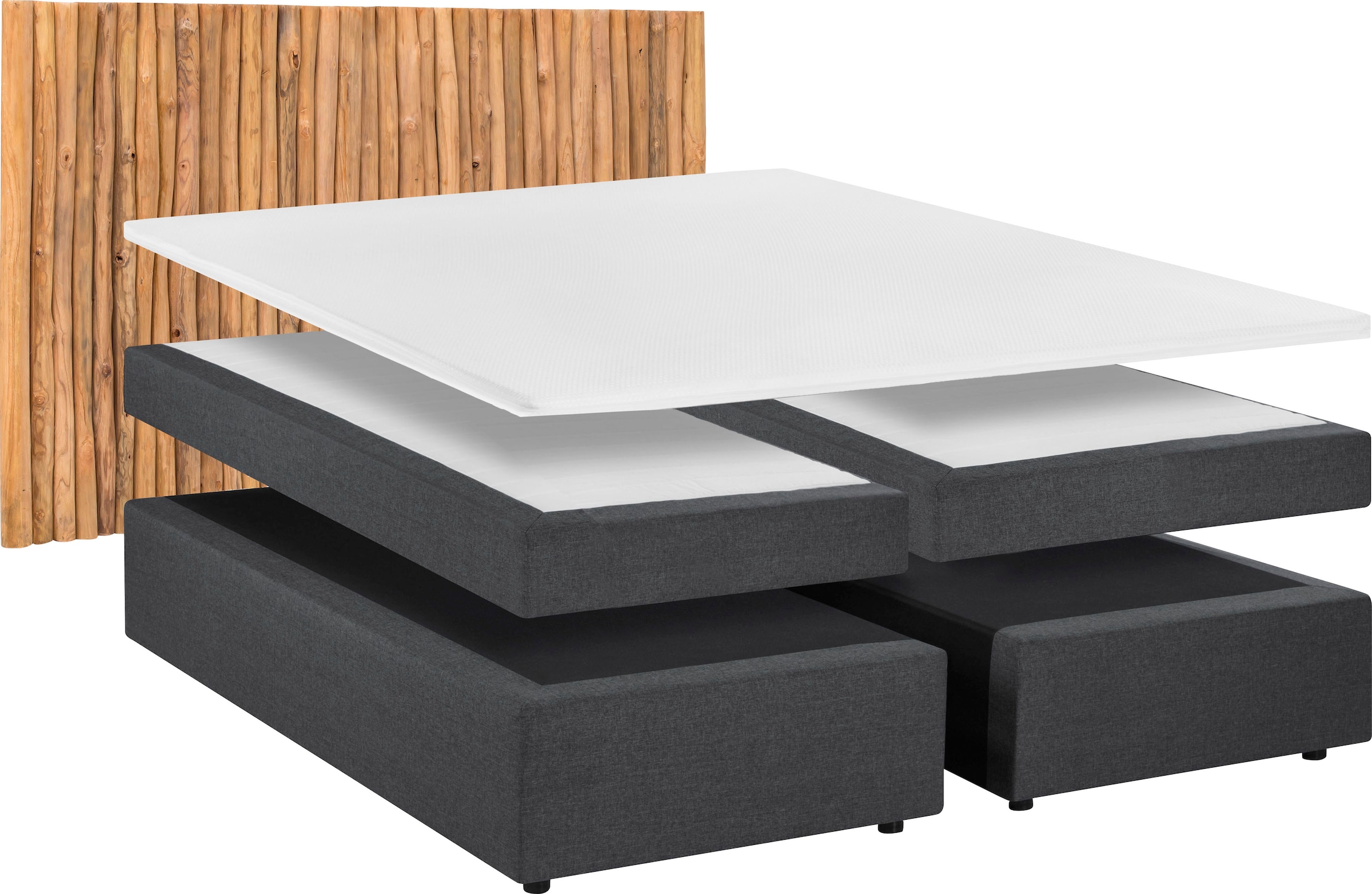 SIT Boxspringbett Mit Kopfteil aus Ästen