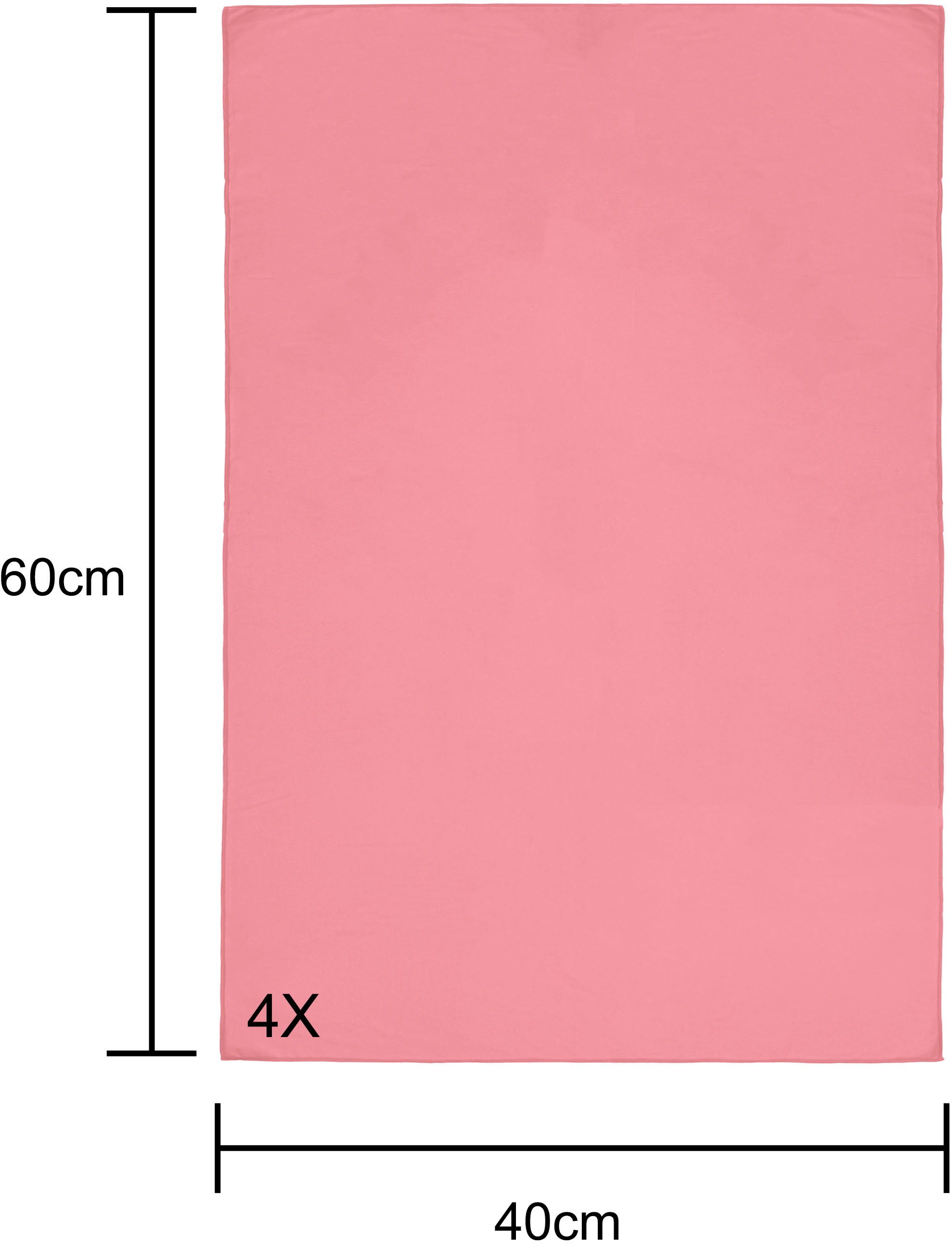 my home Reisehandtuch »Xavi, 4 x 40x60cm ideal als Sporthandtuch, Reisehandtuch«, (Set, 4 St.), als Serie und Set, sehr leicht, kompakt, schnelltrocknend, Mikrofaser