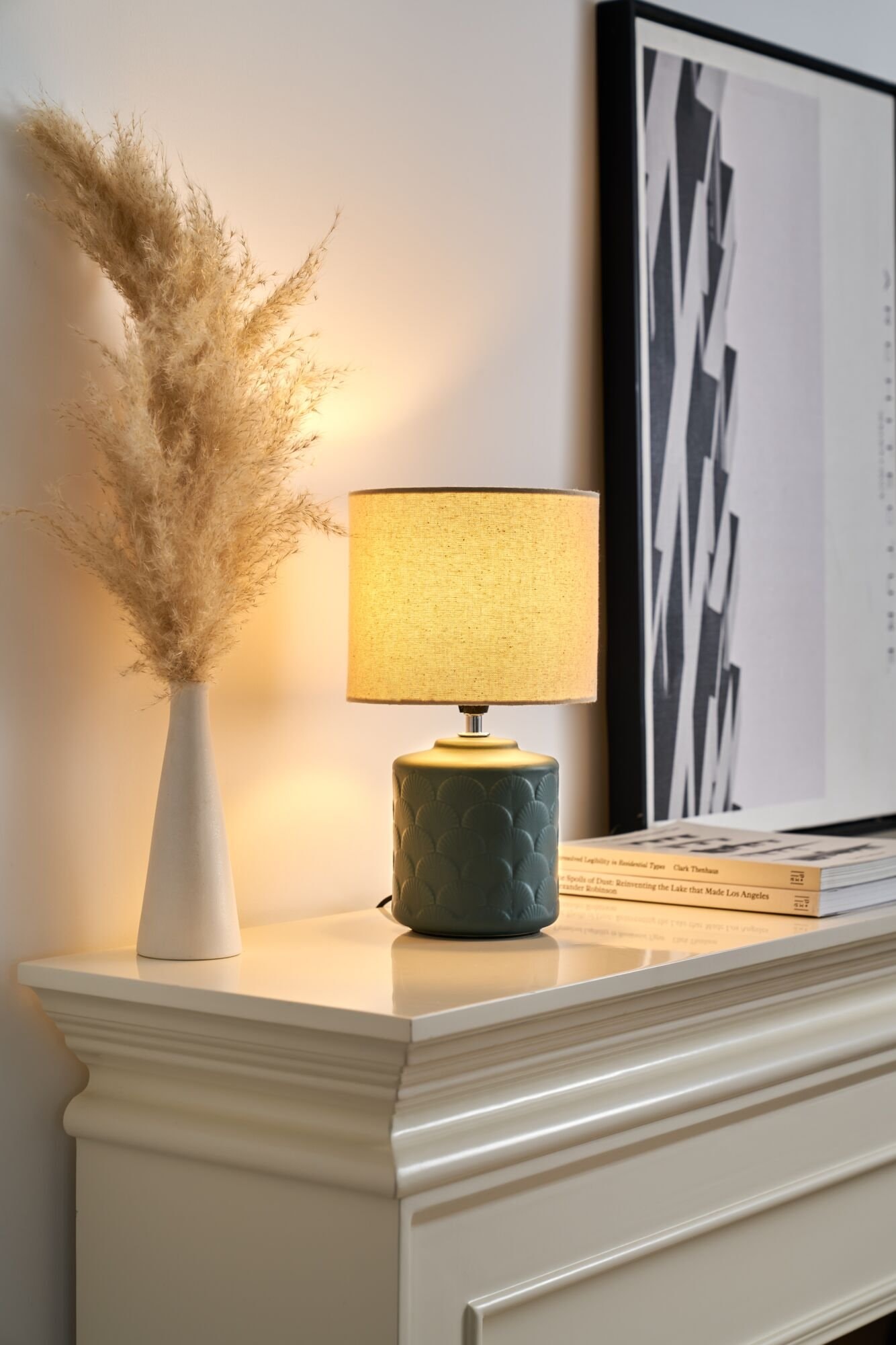Pauleen Tischleuchte »Glowing Midnight max20W beige/green matt 230V Stoff/Keramik«, 1 flammig, Leuchtmittel E14 | ohne Leuchtmittel, E14