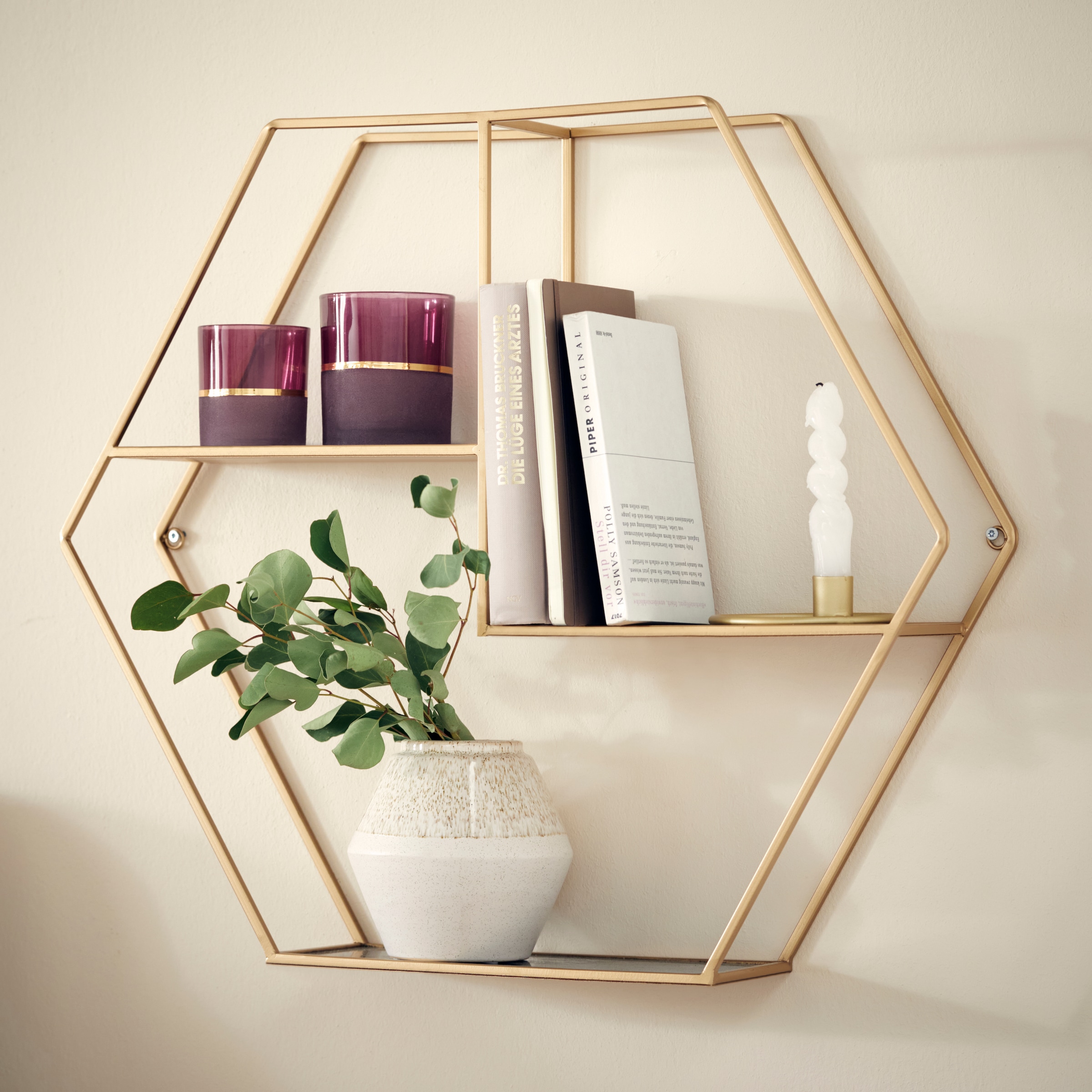 Design online modernem goldfarben, Deko-Wandregal kaufen Element, sechseckiges Leonique »Hexagon«, in