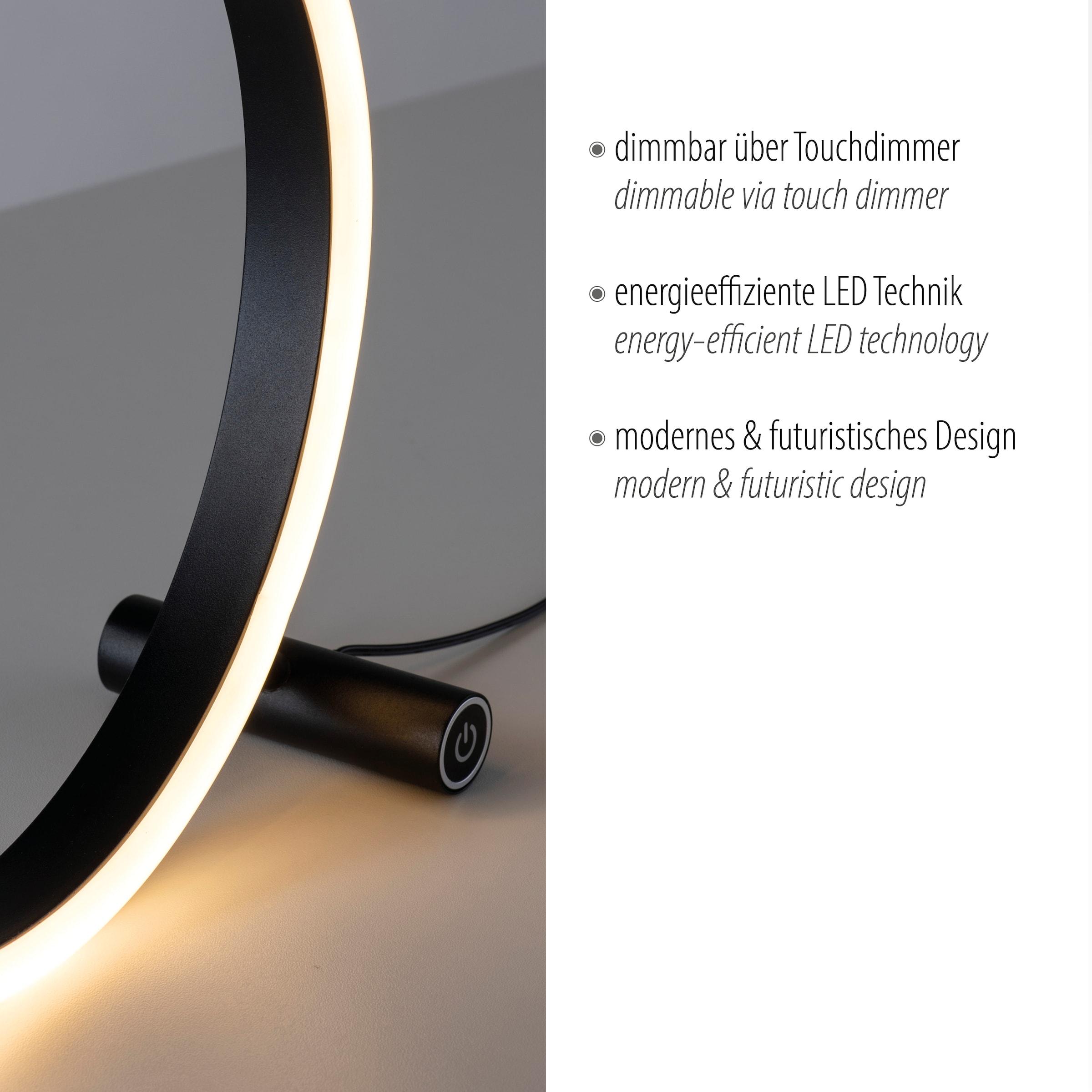 JUST LIGHT Tischleuchte »RITUS«, 1 flammig, Leuchtmittel LED-Board | LED fest integriert, LED, dimmbar über Touchdimmer