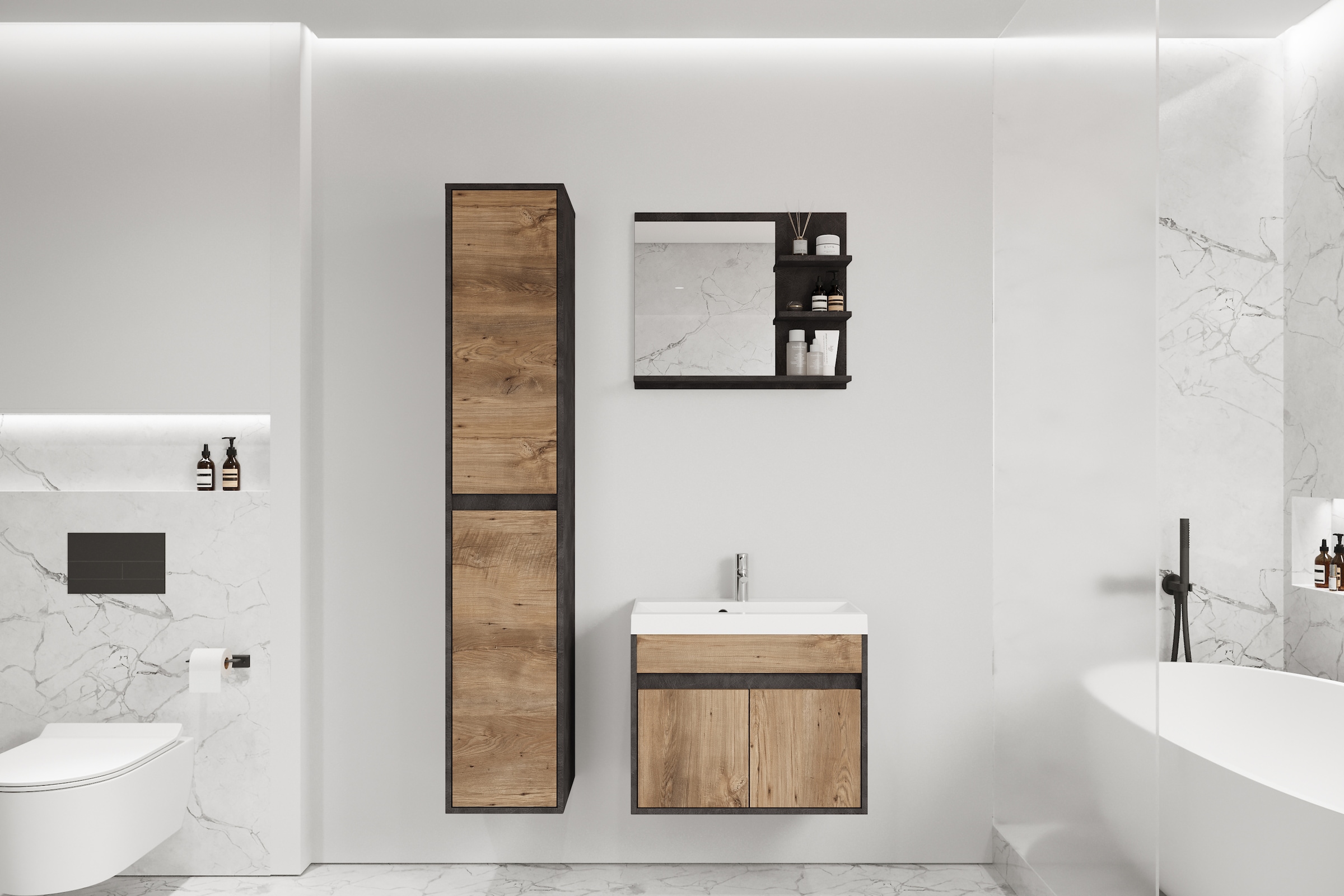 welltime Badmöbel-Set »Cyprus« Komplett-Set, 3 Stk. tlg. günstig online kaufen