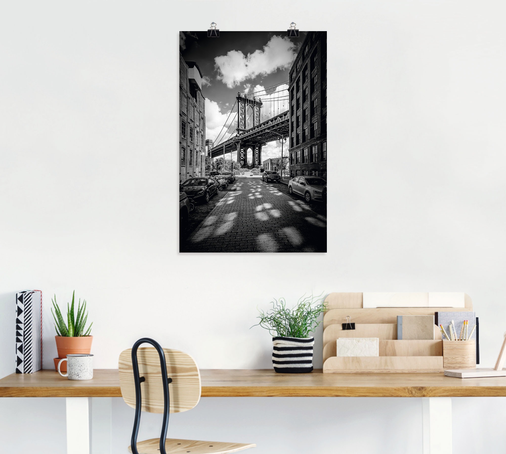 Artland Wandbild »Manhattan Bridge in Brooklyn, New York«, New York, (1 St.), als Leinwandbild, Poster in verschied. Größen