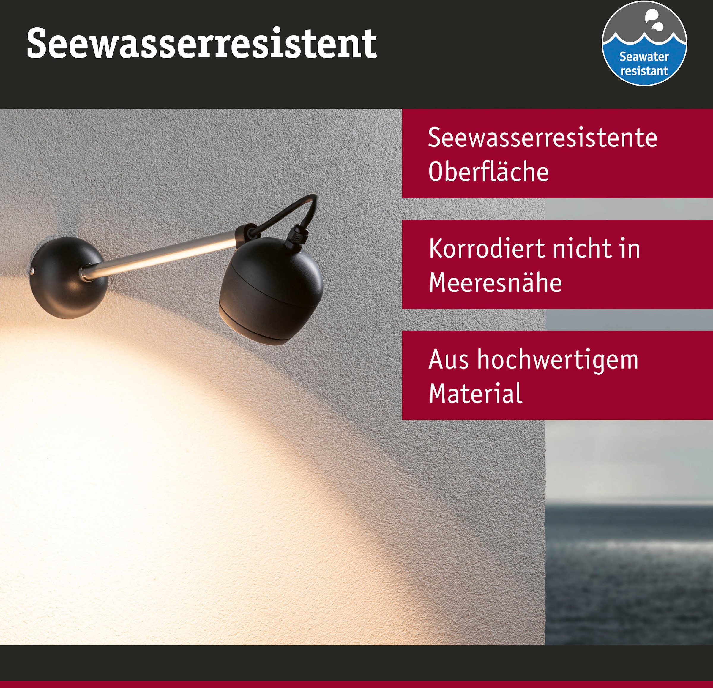 Paulmann LED Außen-Wandleuchte »Kikolo 230V 60° 3000K anthrazit« 1 Stk. Warmweiß