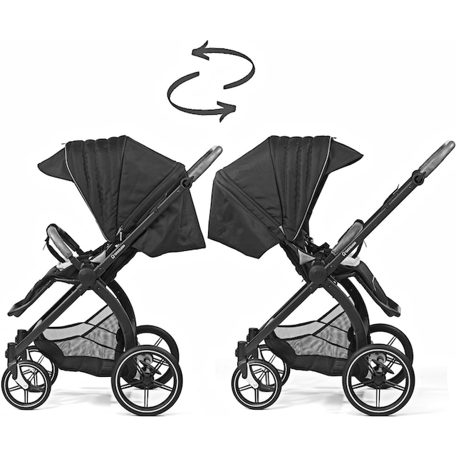 Gesslein Kombi-Kinderwagen »FX4 Soft+ mit Aufsatz Swing schwarz, mintgrün  meliert«, mit Babywanne C3 und Babyschalenadapter kaufen