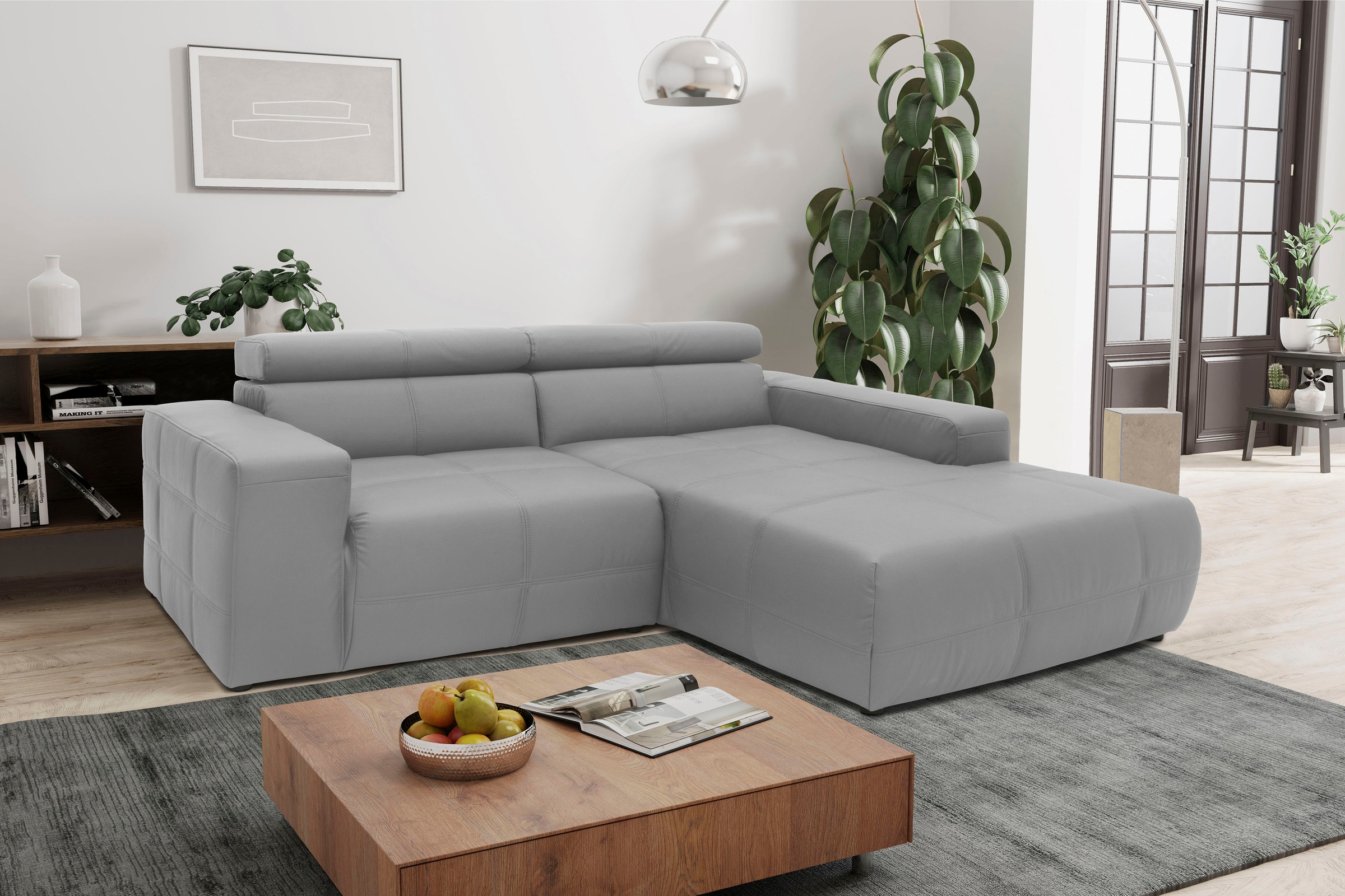 DOMO collection Ecksofa »Brandon, inkl. Kopfteilverstellung, B/T/H: 214/100 günstig online kaufen