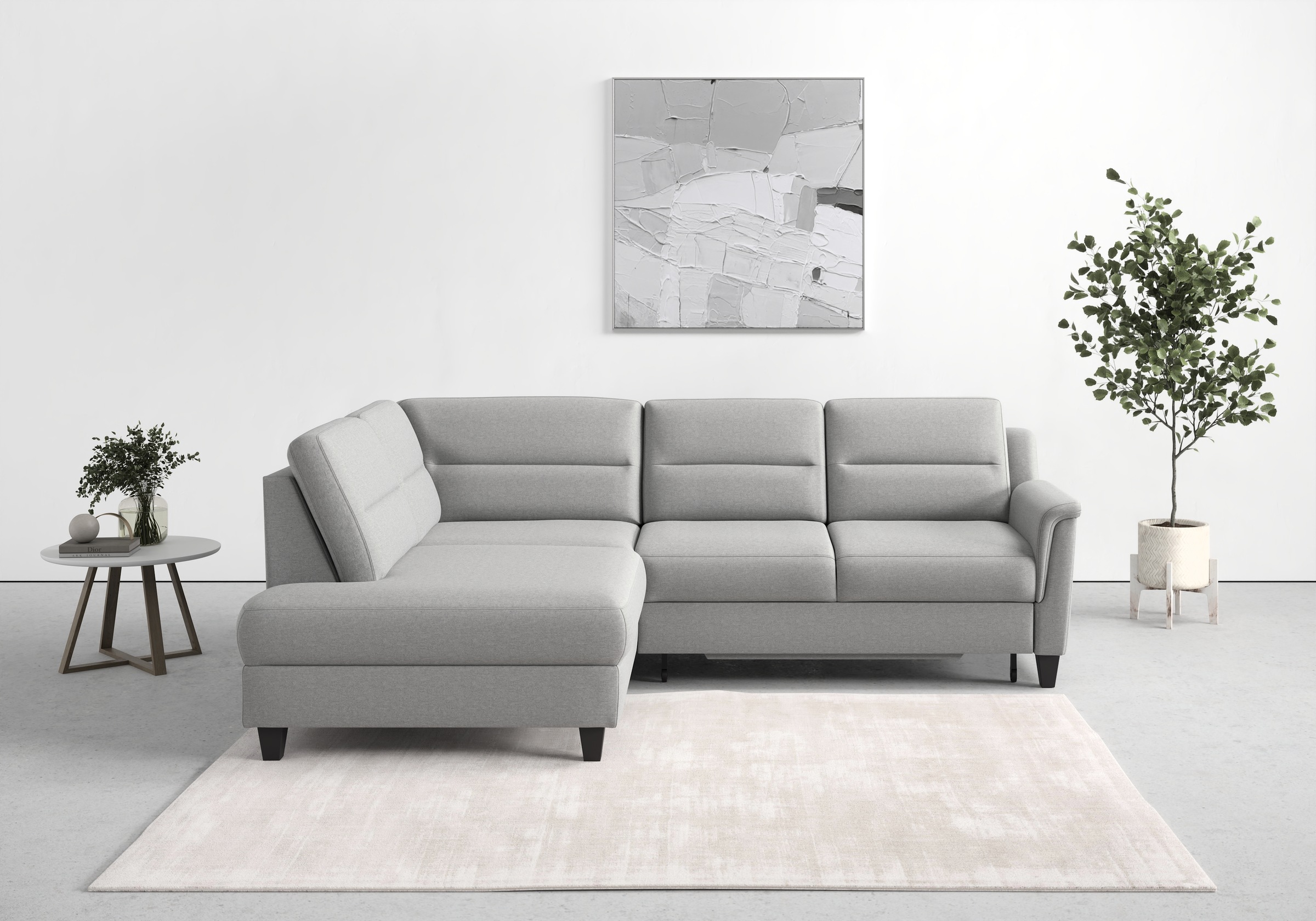 sit&more Ecksofa »Farö L-Form«, inklusive Federkern, wahlweise mit Bettfunktion und Bettkasten