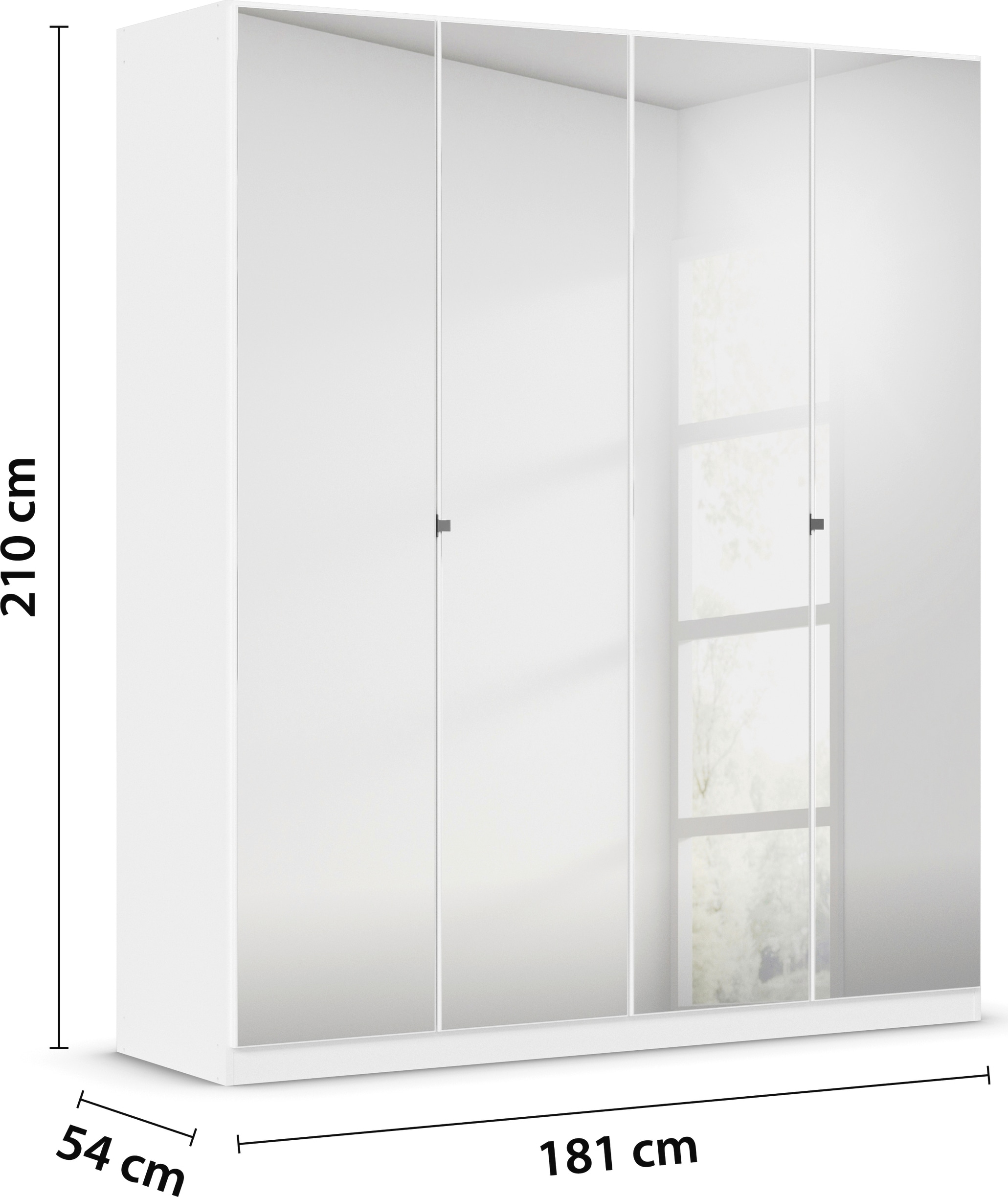 rauch Drehtürenschrank »Reflect«, mit Spiegelfront, inkl. praktischer Inneneinteilung