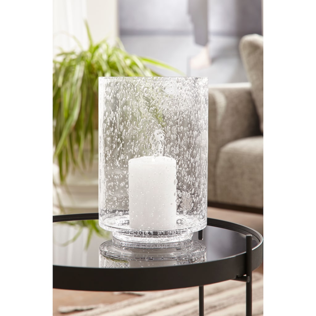 Home affaire Windlicht »aus Glas, mit Lufteinschlüssen, Höhe 30 cm«, (1 St.)