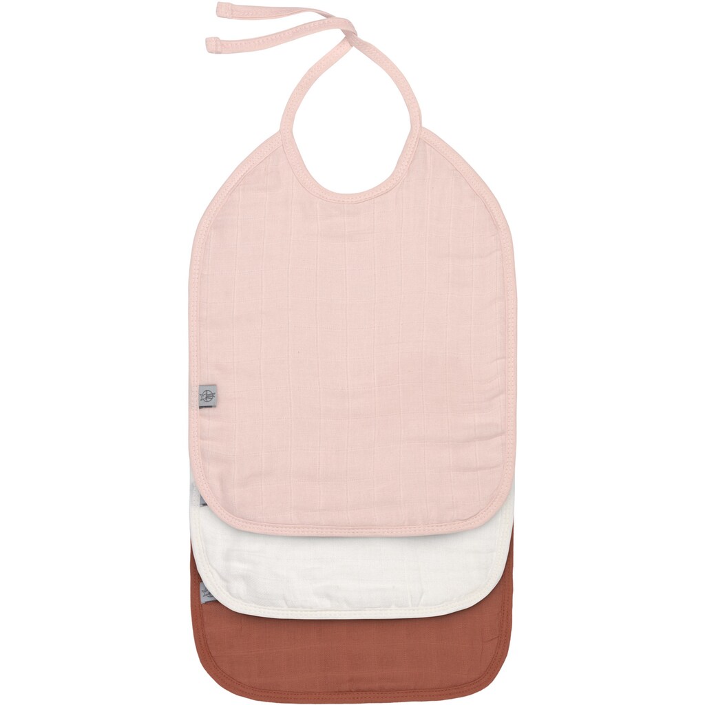 LÄSSIG Lätzchen »Muslin/Terry Medium Bib, powder«, (Set, 3 St.)