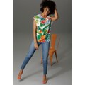Aniston CASUAL T-Shirt, mit Tropical-Print